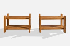 Swedish Designer, Side Tables, Oak, Sweden, 1970s