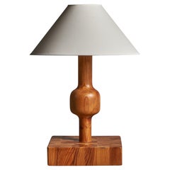 Créateur suédois, lampe de bureau de taille, pin, Suède, 1970