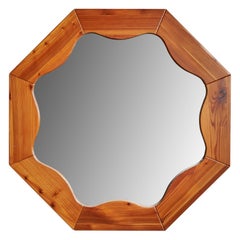 Swedish Designer, Sizeable Wall Mirror, Pine, Sweden, 1970s
