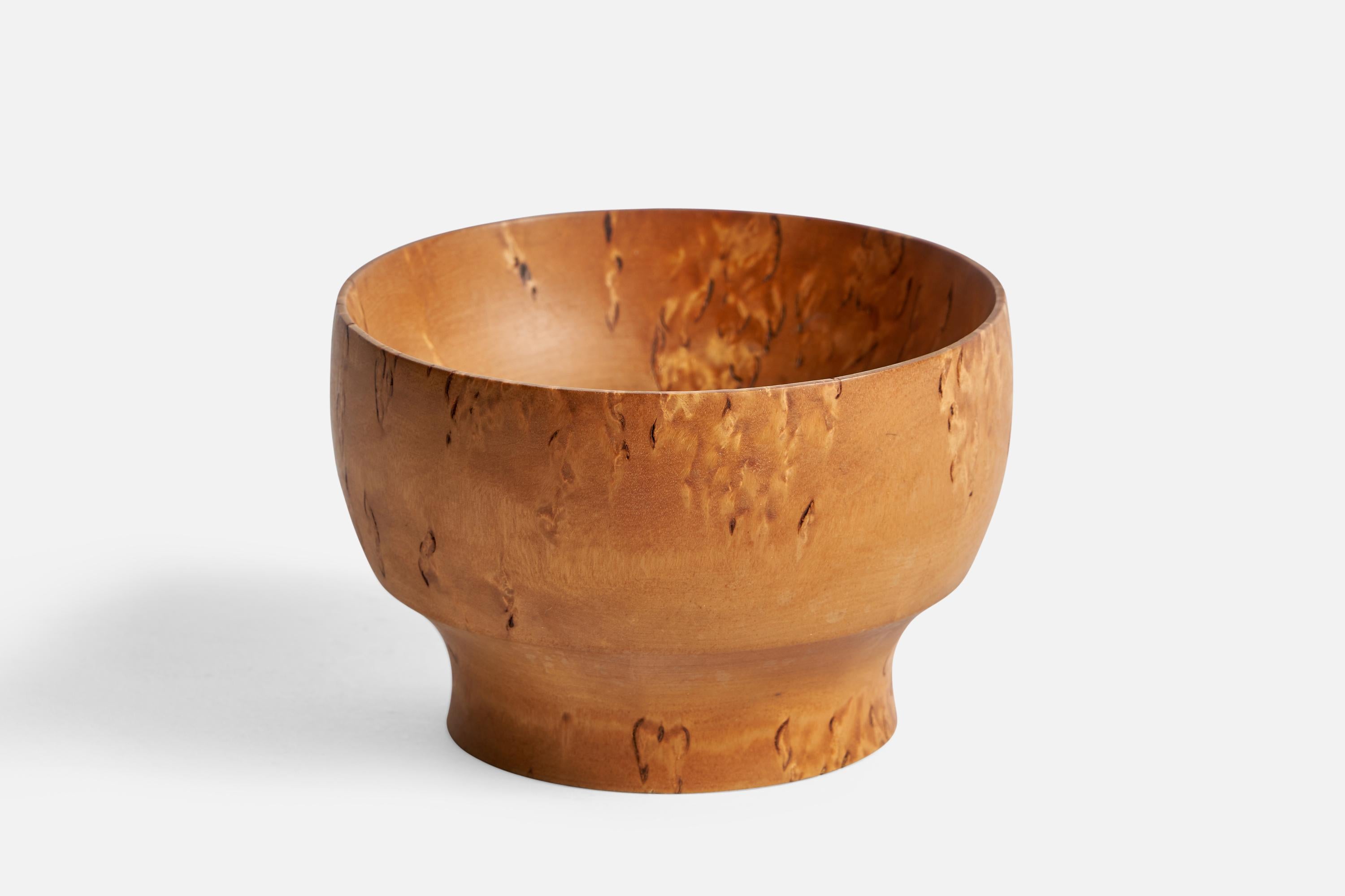 A masur birch bowl designed and produced in Sweden, c. 1950s.
