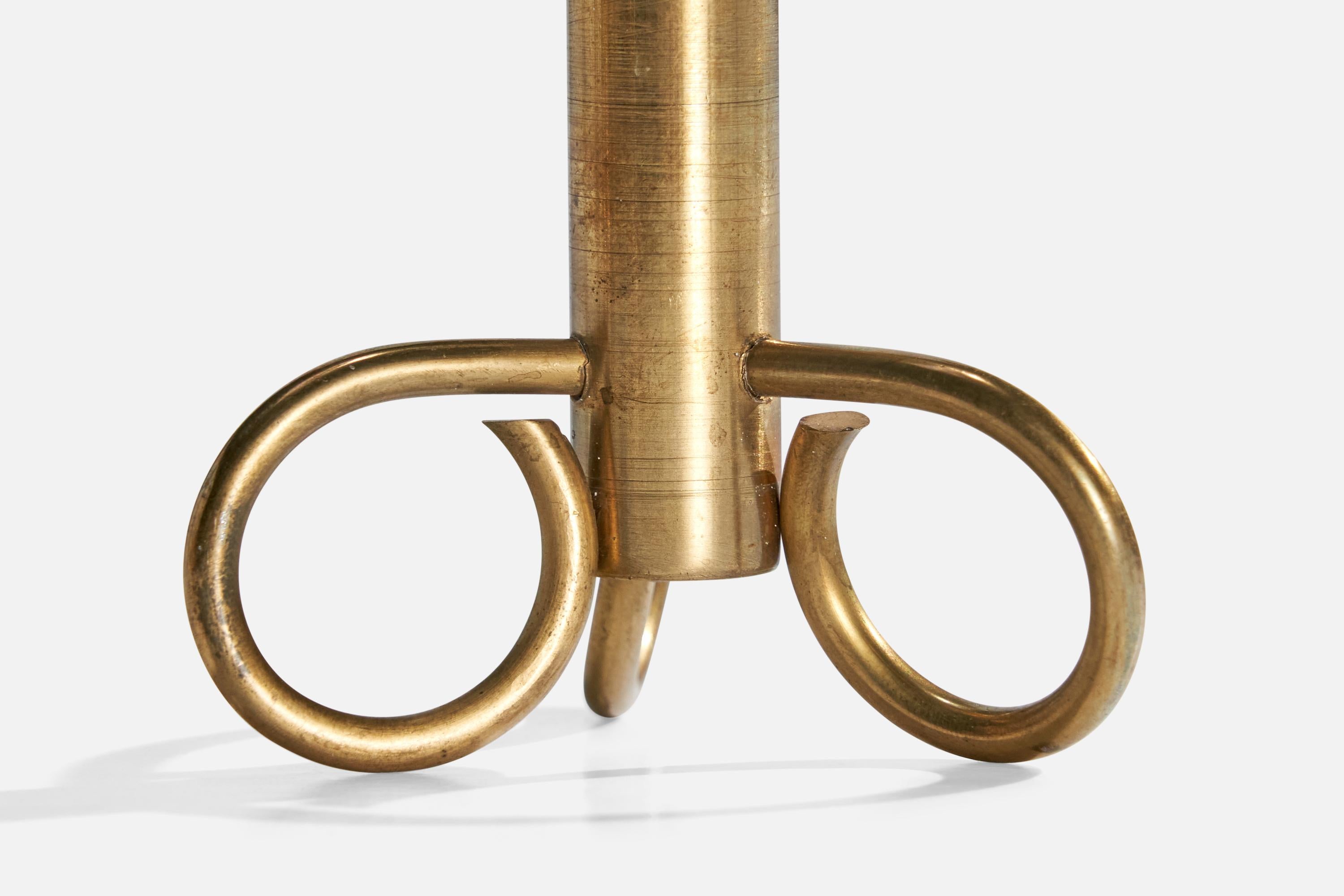 Swedish Designer, Small Candlesticks, Brass, Sweden, 1940s For Sale 2