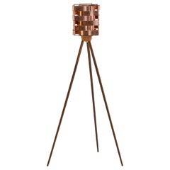 Small Design/One, lampadaire, teck, cuivre, Suède, années 1950