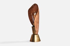 Diseñador sueco, pequeña lámpara de mesa de forma libre, cobre, latón, Suecia, años 50