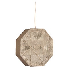 Swedish Designer, Small Pendant Light, Embroidery Fabric, Sweden, 1940s