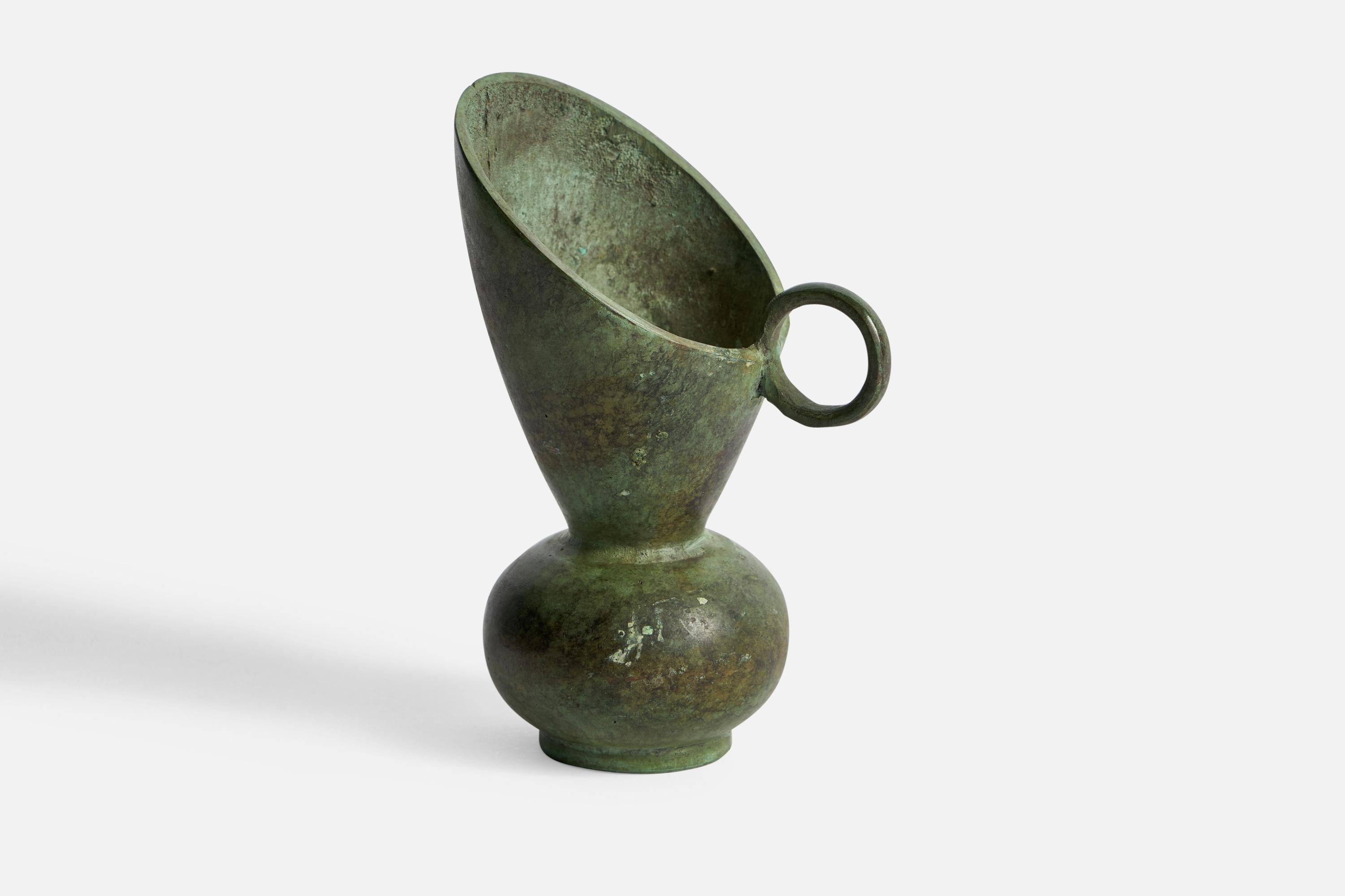 A small bronze pitcher designed and produced in Sweden, c. 1930s.