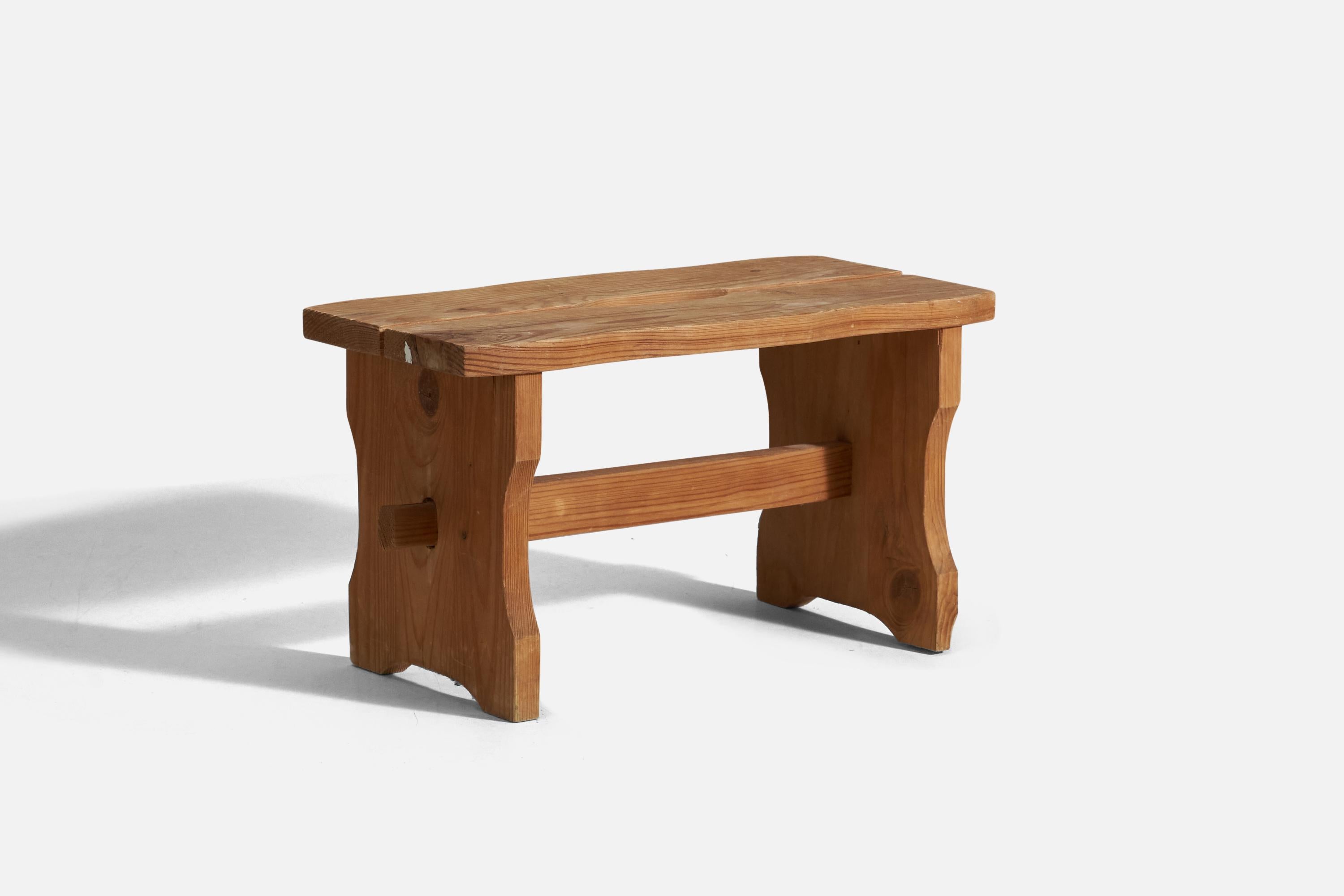 A pine stool designed and produced in Sweden, 1940s.