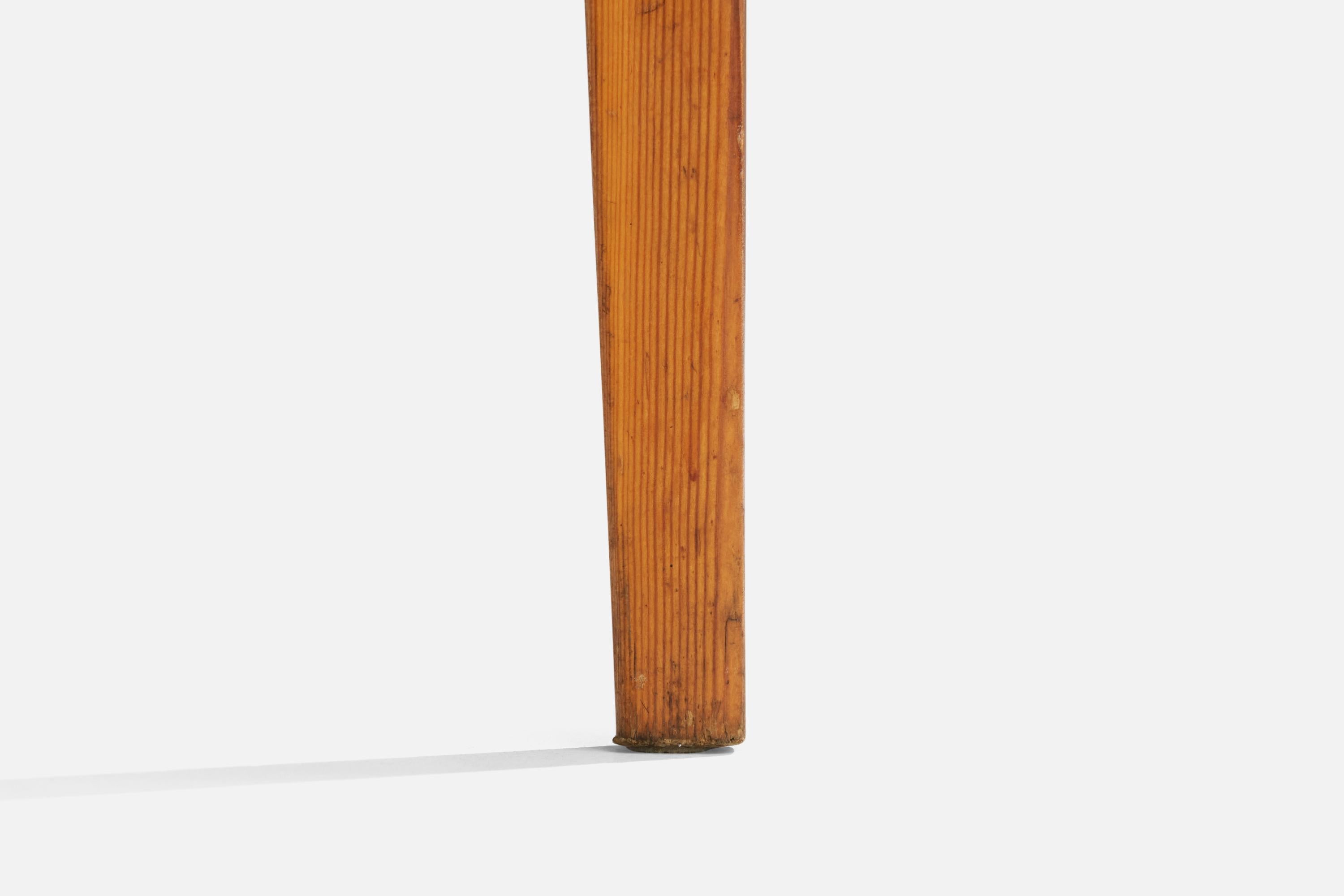 Swedish Designer, Small Stool, Pine, Sweden, 1940s For Sale 3
