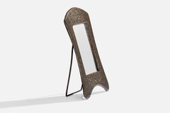 Diseñador sueco, Espejo de mesa pequeño, Cobre, Suecia, años 20