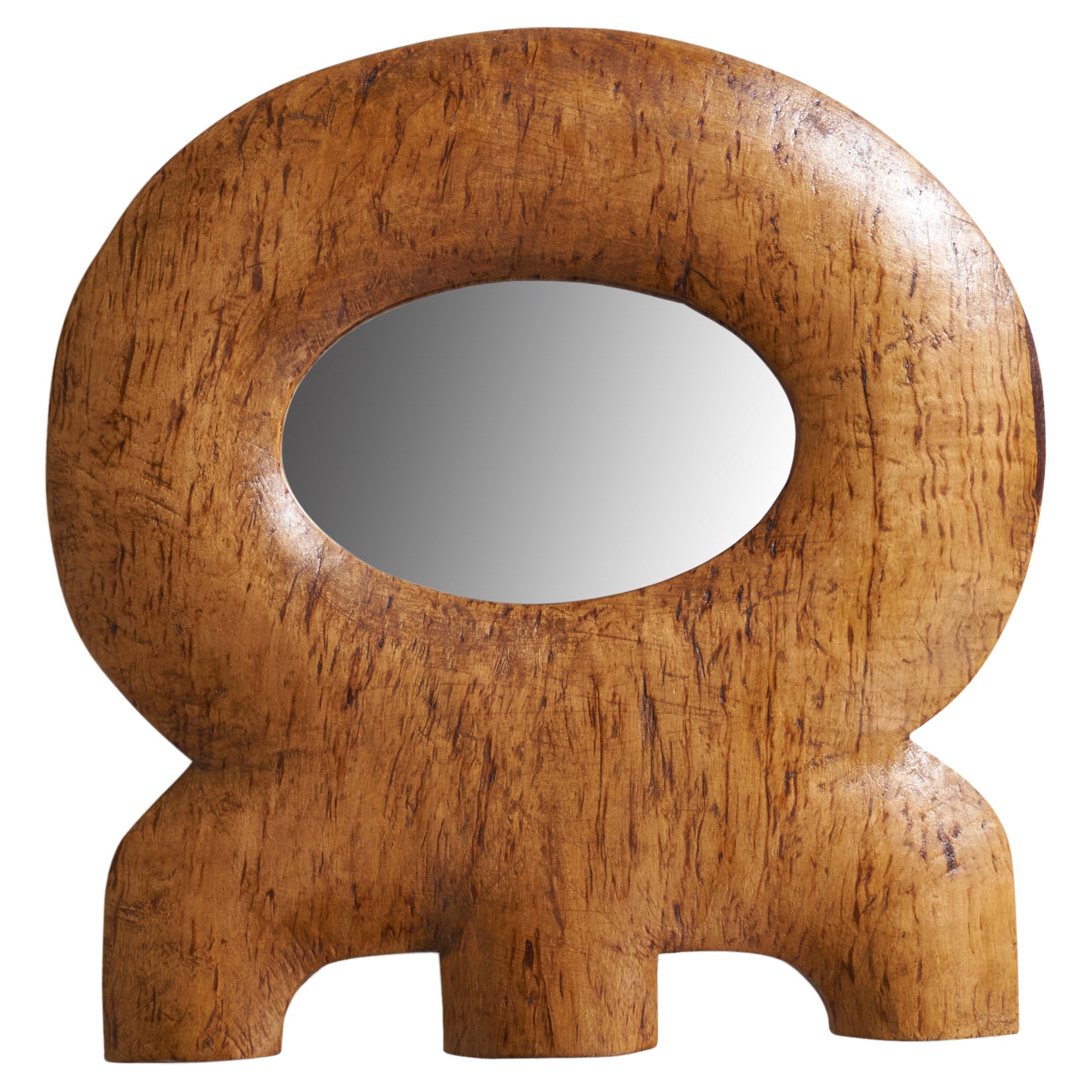 Swedish Designer, Small Wall Mirror, Masur Birch, Sweden, 1920s