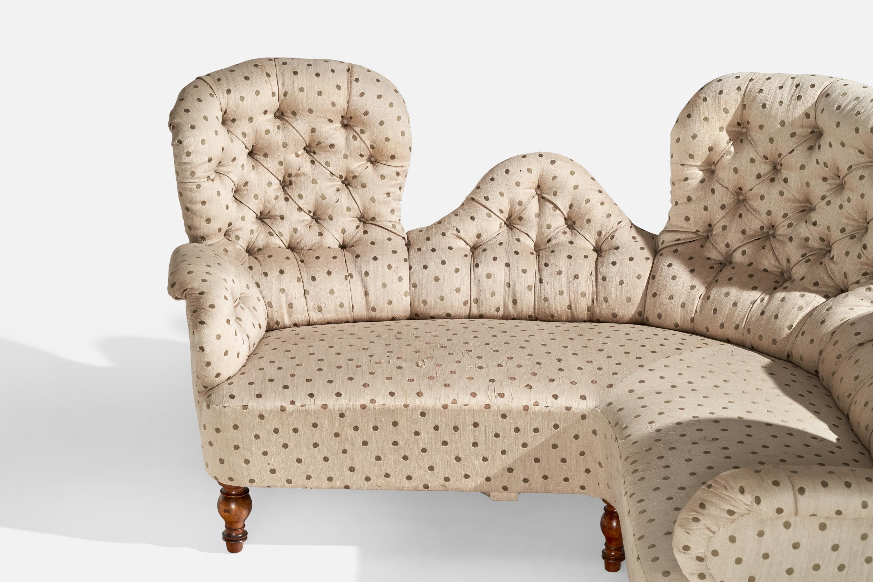 Swedish Designer, Sofa, Birch, Fabric, Sweden, 1900 For Sale 6