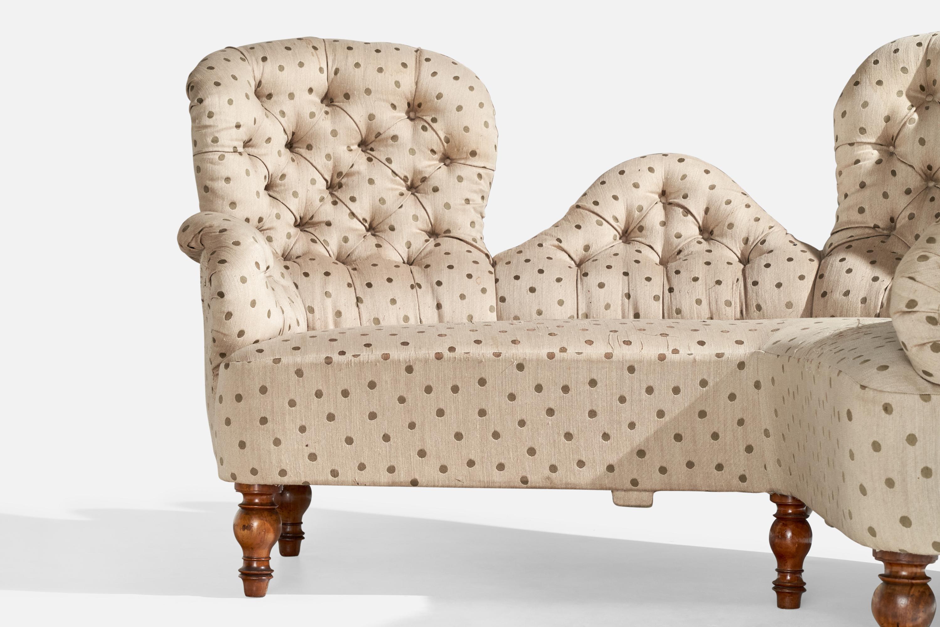 Swedish Designer, Sofa, Birch, Fabric, Sweden, 1900 For Sale 7