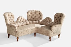 Swedish Designer, Sofa, Birch, Fabric, Sweden, 1900