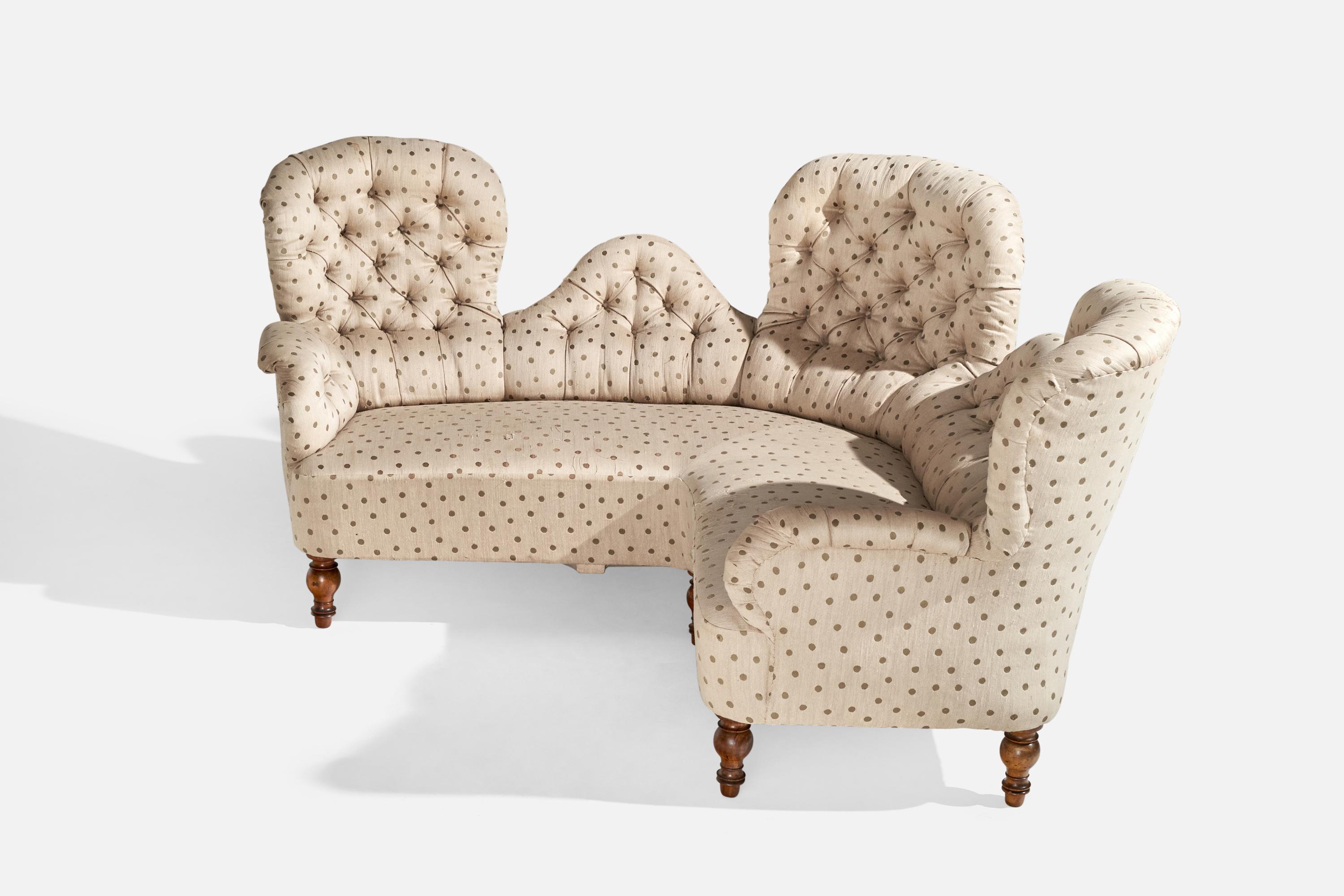 Swedish Designer, Sofa, Birch, Fabric, Sweden, 1900 In Good Condition For Sale In High Point, NC
