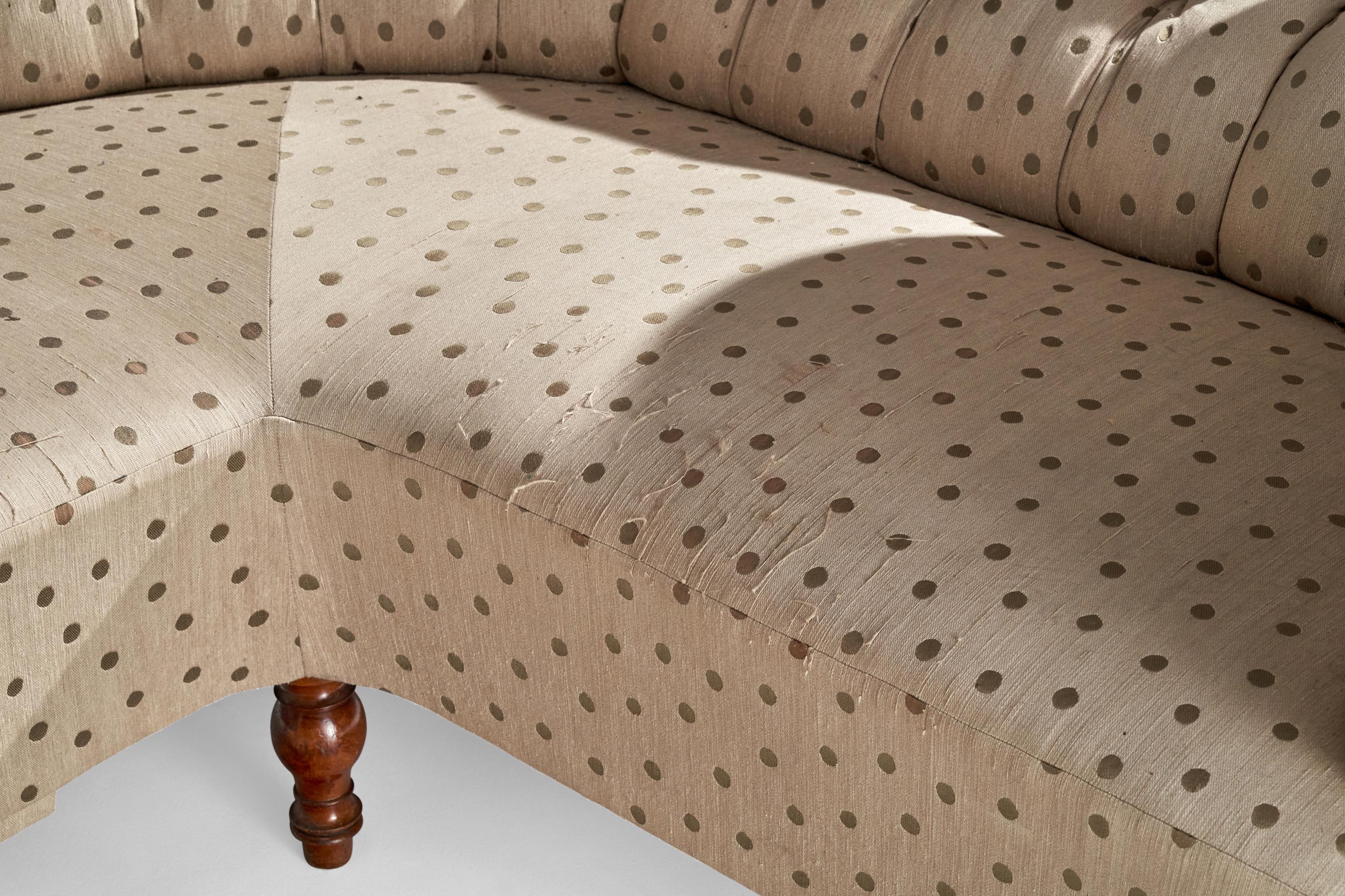 Swedish Designer, Sofa, Birch, Fabric, Sweden, 1900 For Sale 1