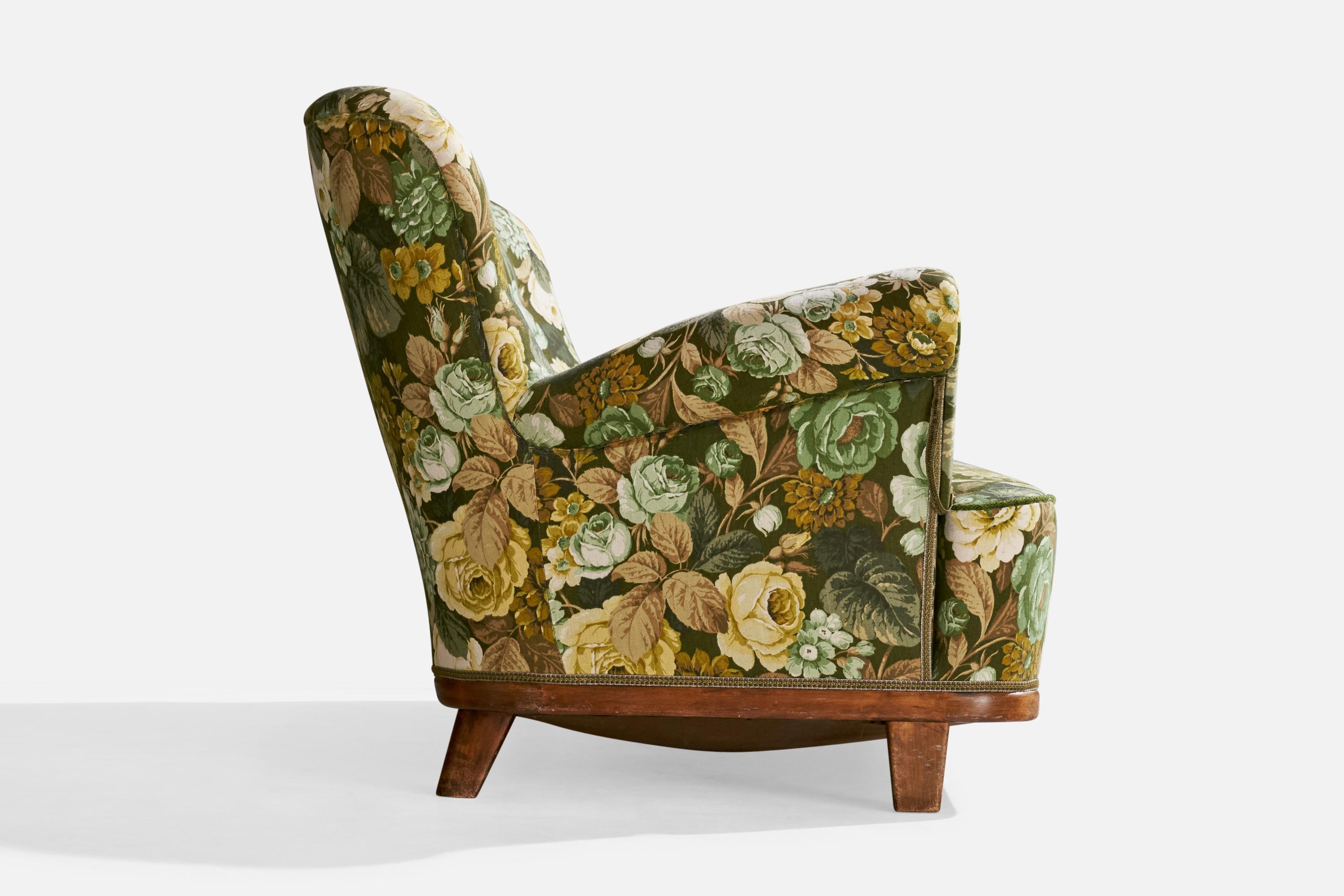 Designer suédois, canapé, bouleau, tissu, Suède, années 1940 en vente 5
