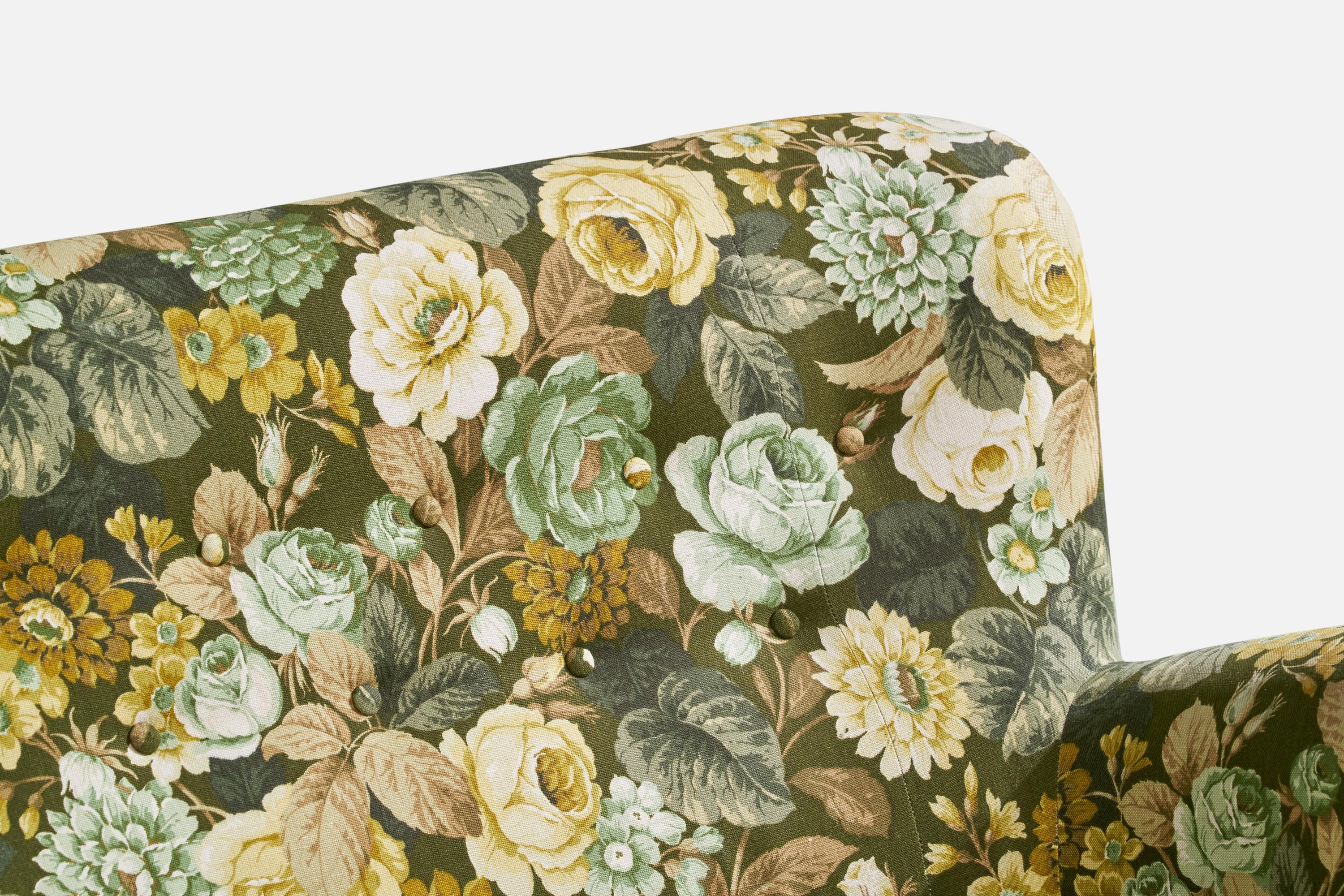 Designer suédois, canapé, bouleau, tissu, Suède, années 1940 en vente 8