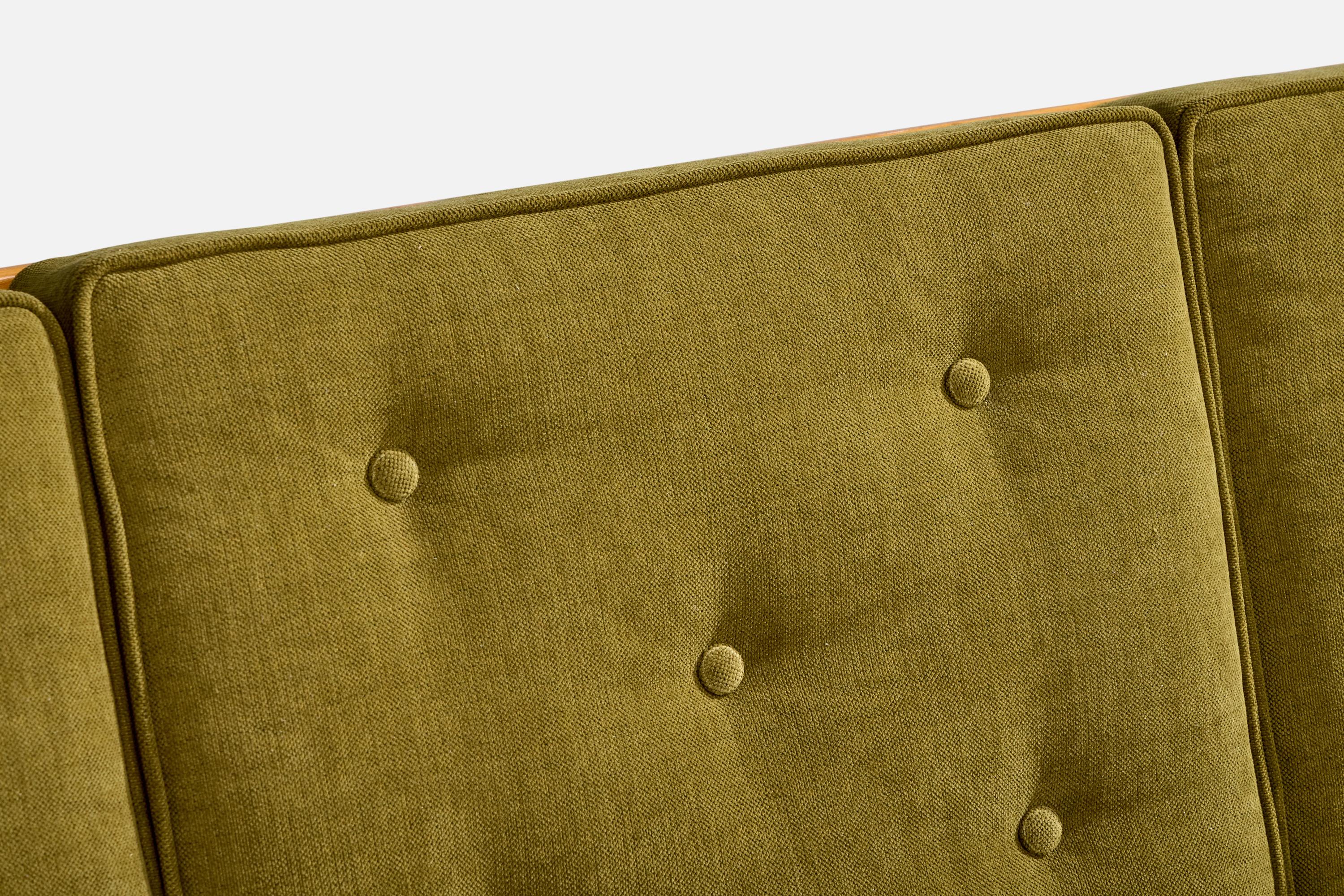 Swedish Designer, Sofa, Elm, Beech, Fabric, Sweden, 1940s For Sale 8