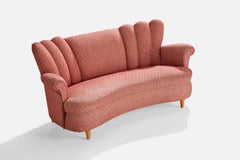 Swedish Designer, Sofa, Fabric, Birch, Sweden, 1930s