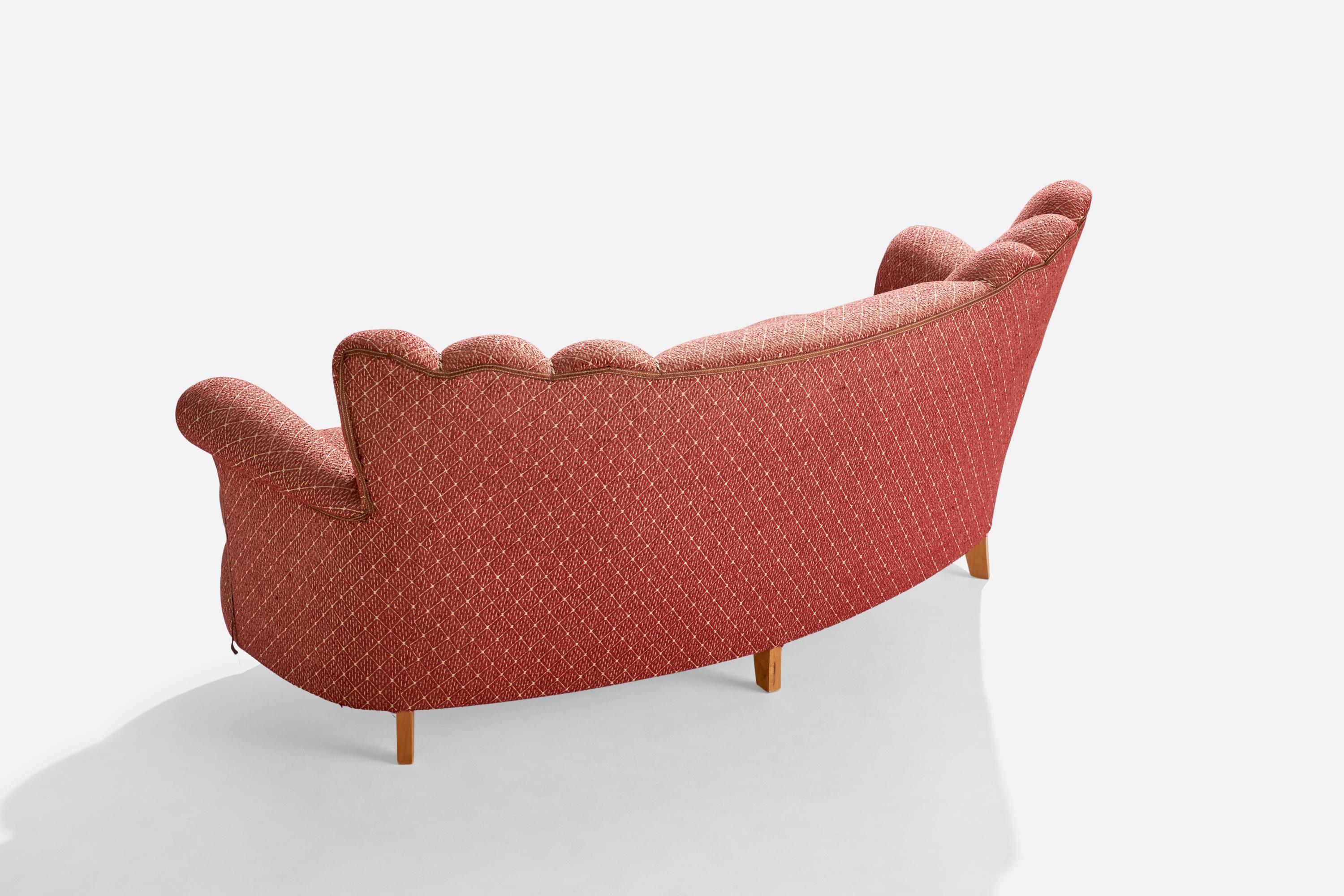 Suédois Designer suédois, canapé, tissu, bouleau, Suède, années 1930 en vente