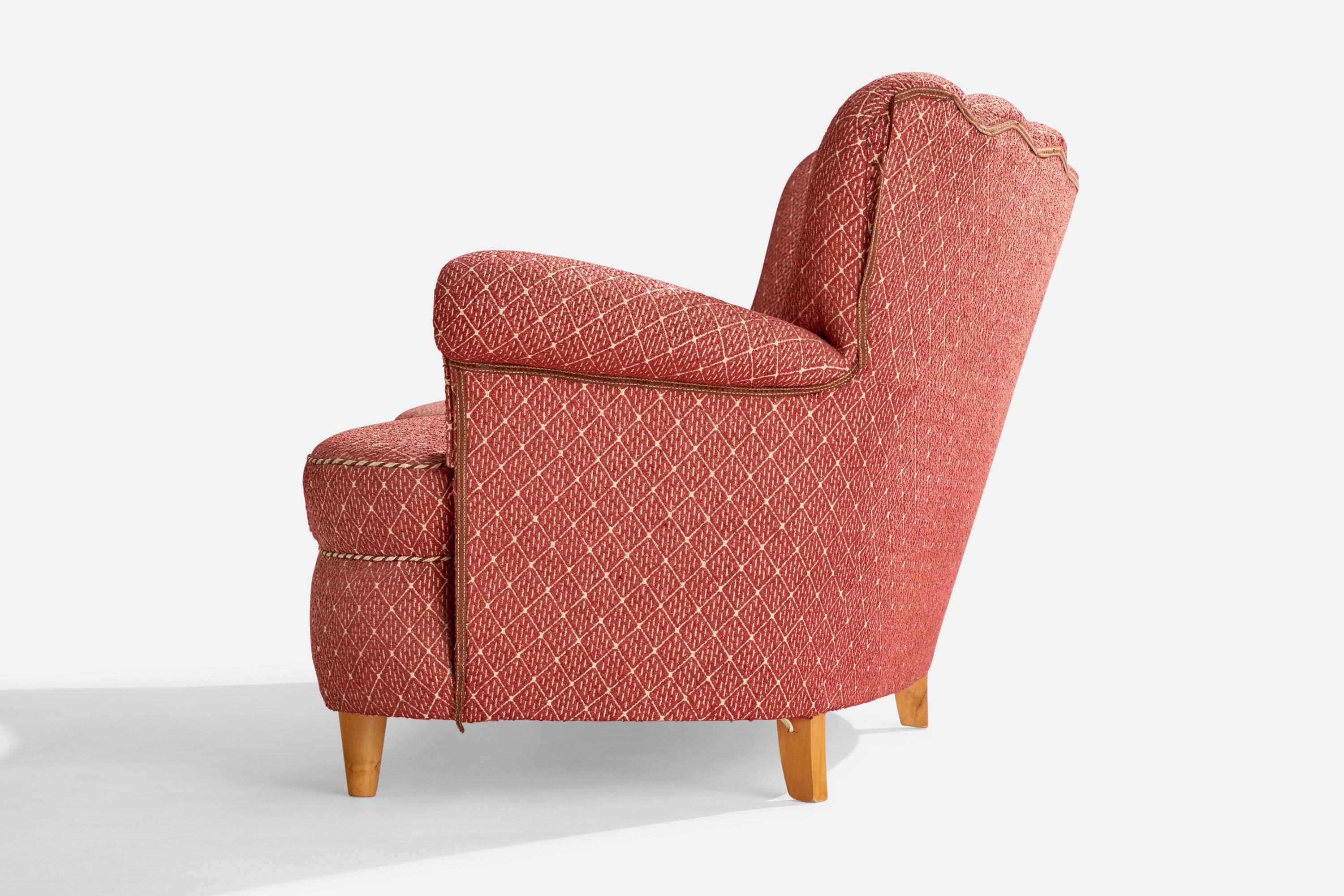 Designer suédois, canapé, tissu, bouleau, Suède, années 1930 État moyen - En vente à High Point, NC