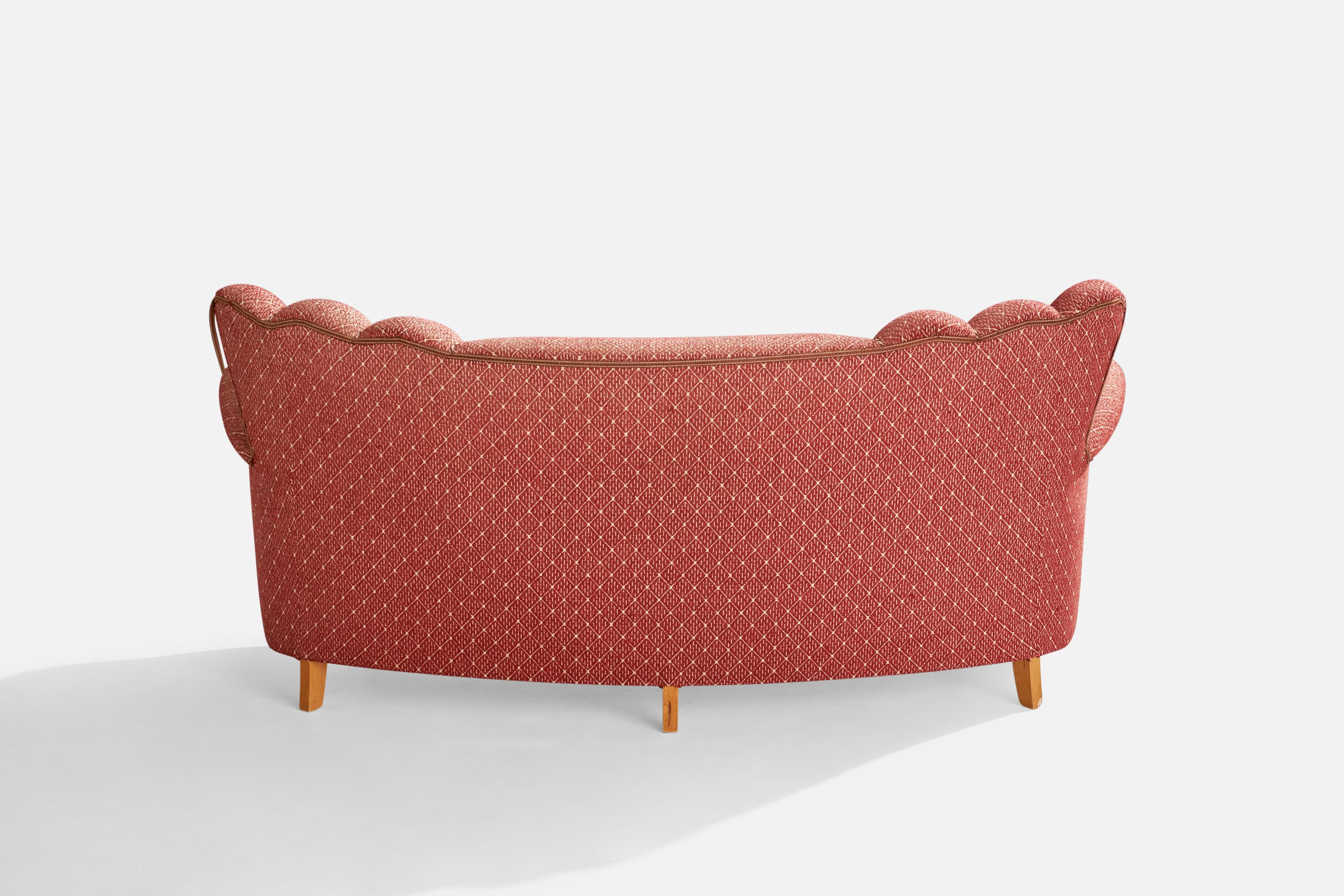 Designer suédois, canapé, tissu, bouleau, Suède, années 1930 en vente 1
