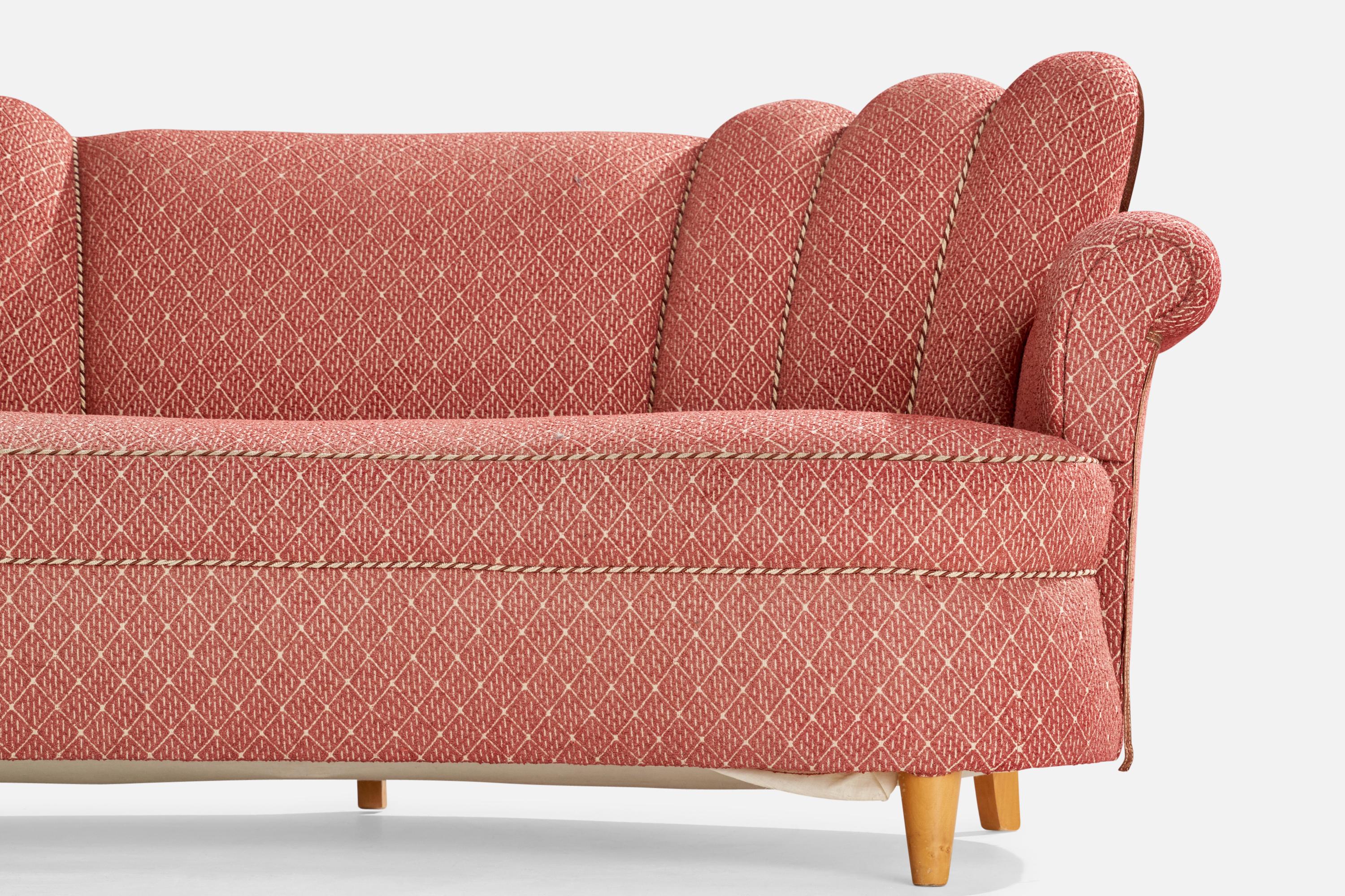 Designer suédois, canapé, tissu, bouleau, Suède, années 1930 en vente 2