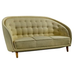 Swedish Designer, Sofa, Fabric, Oak, Sweden, 1940s