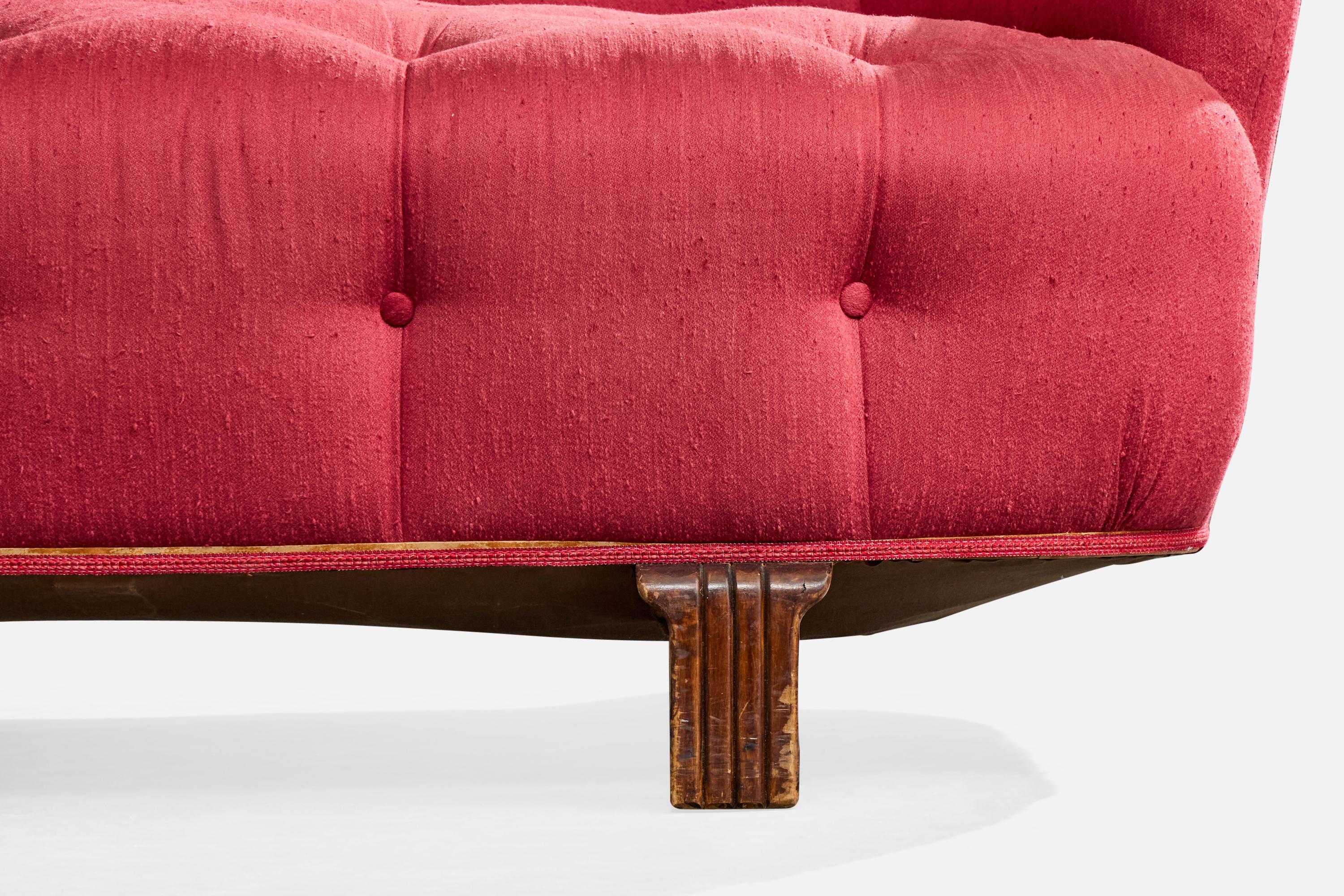 Swedish Designer, Sofa, Fabric, Wood, Sweden, 1930s en vente 7