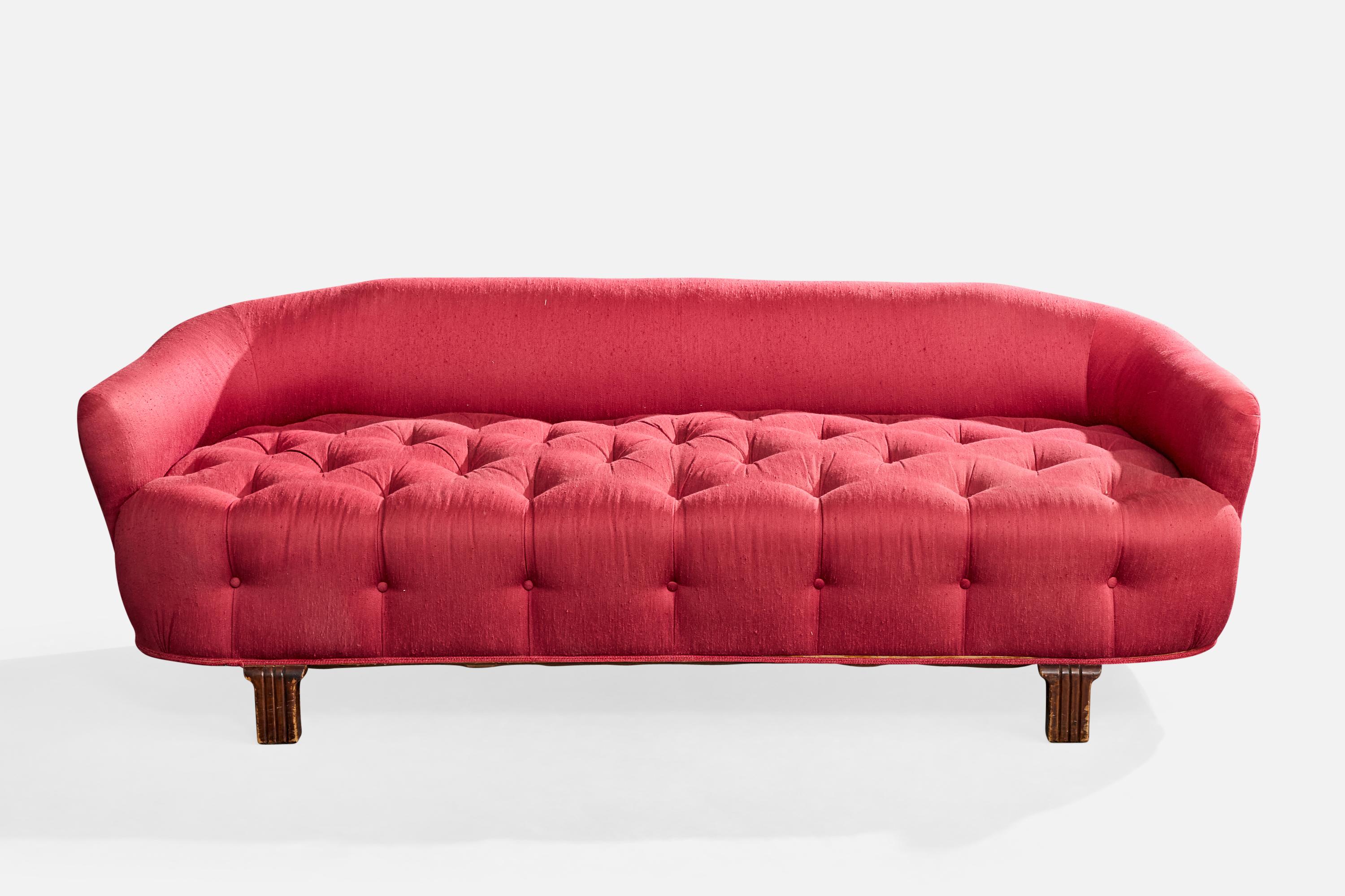 Scandinave moderne Swedish Designer, Sofa, Fabric, Wood, Sweden, 1930s en vente