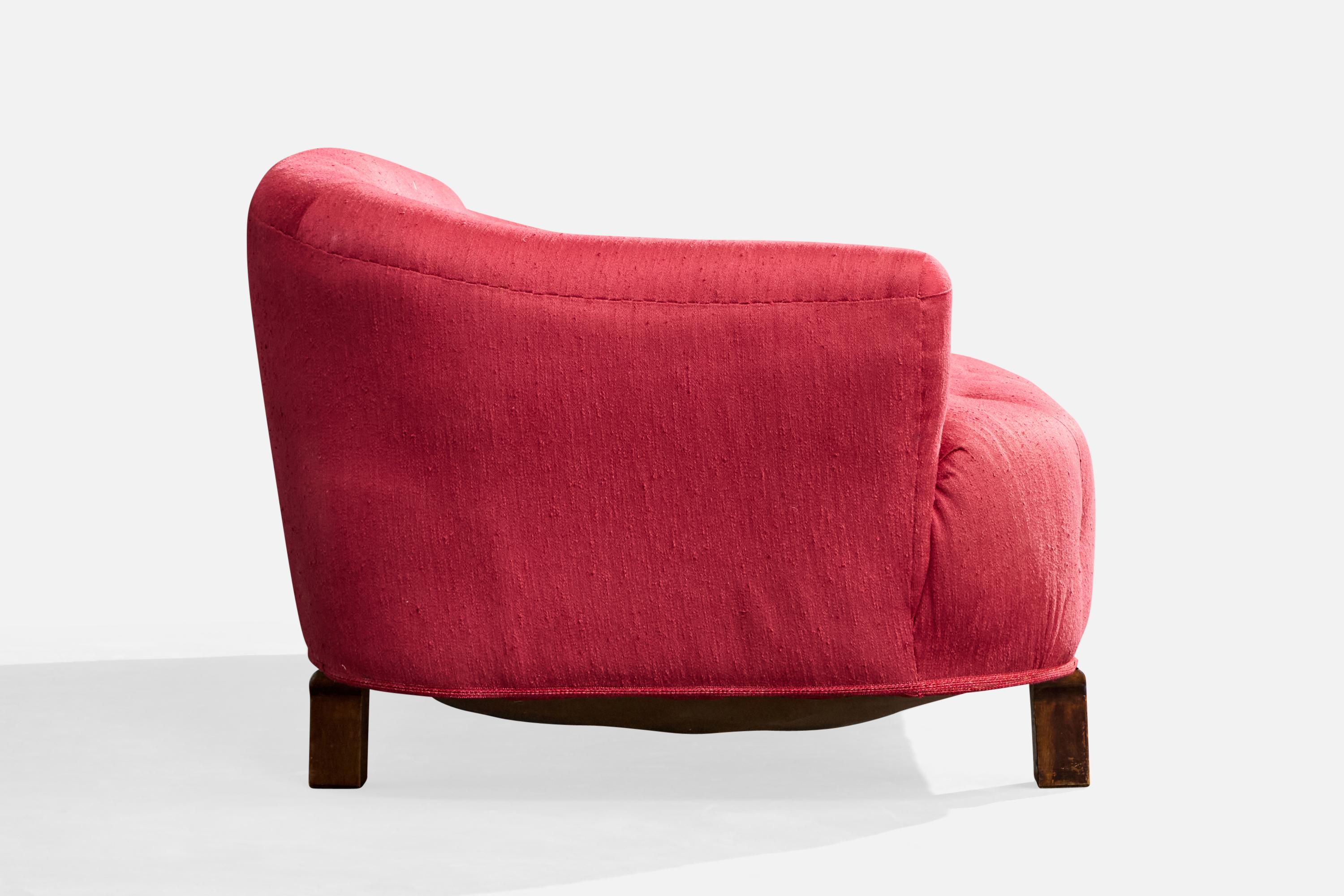 Milieu du XXe siècle Swedish Designer, Sofa, Fabric, Wood, Sweden, 1930s en vente