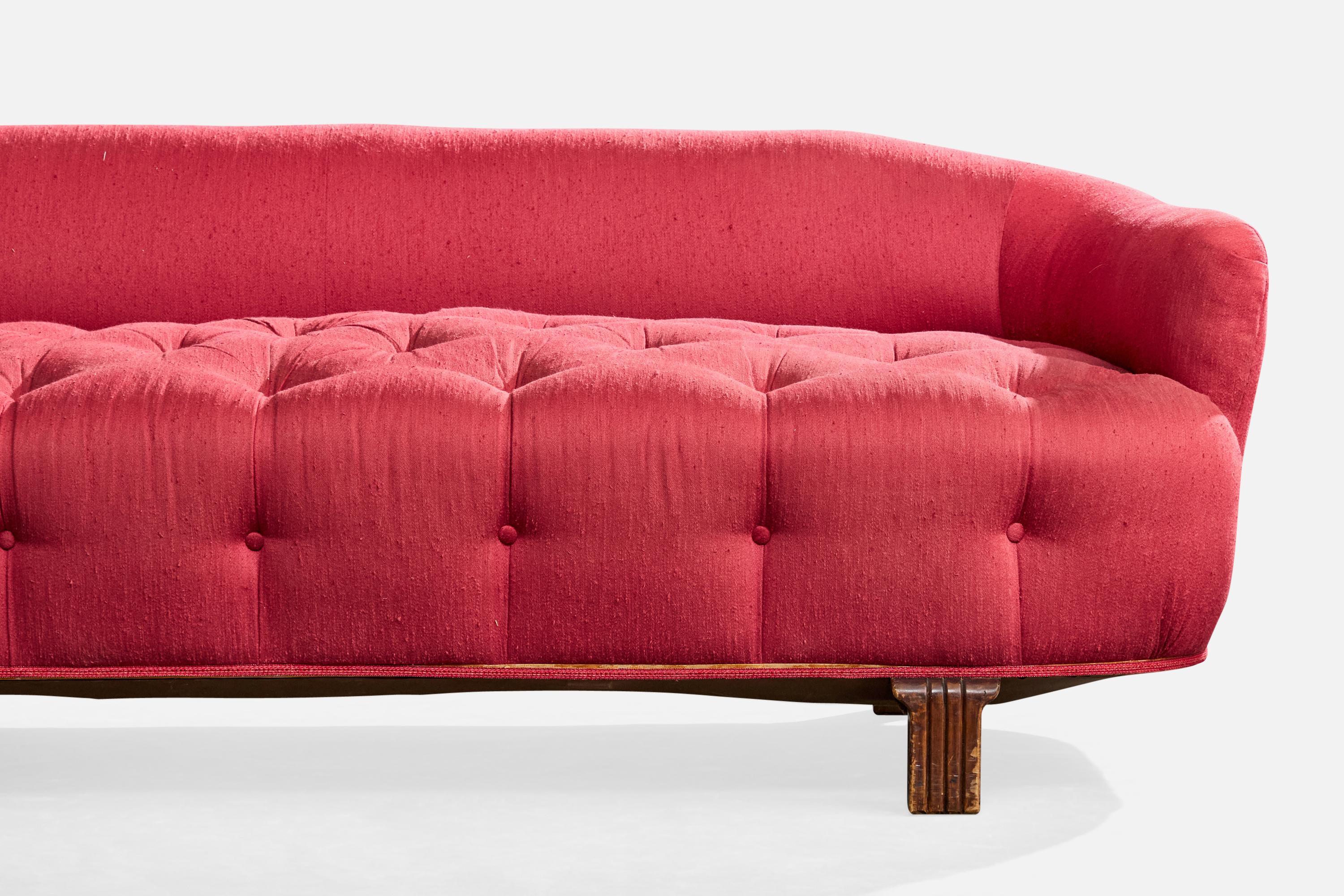 Swedish Designer, Sofa, Fabric, Wood, Sweden, 1930s en vente 1