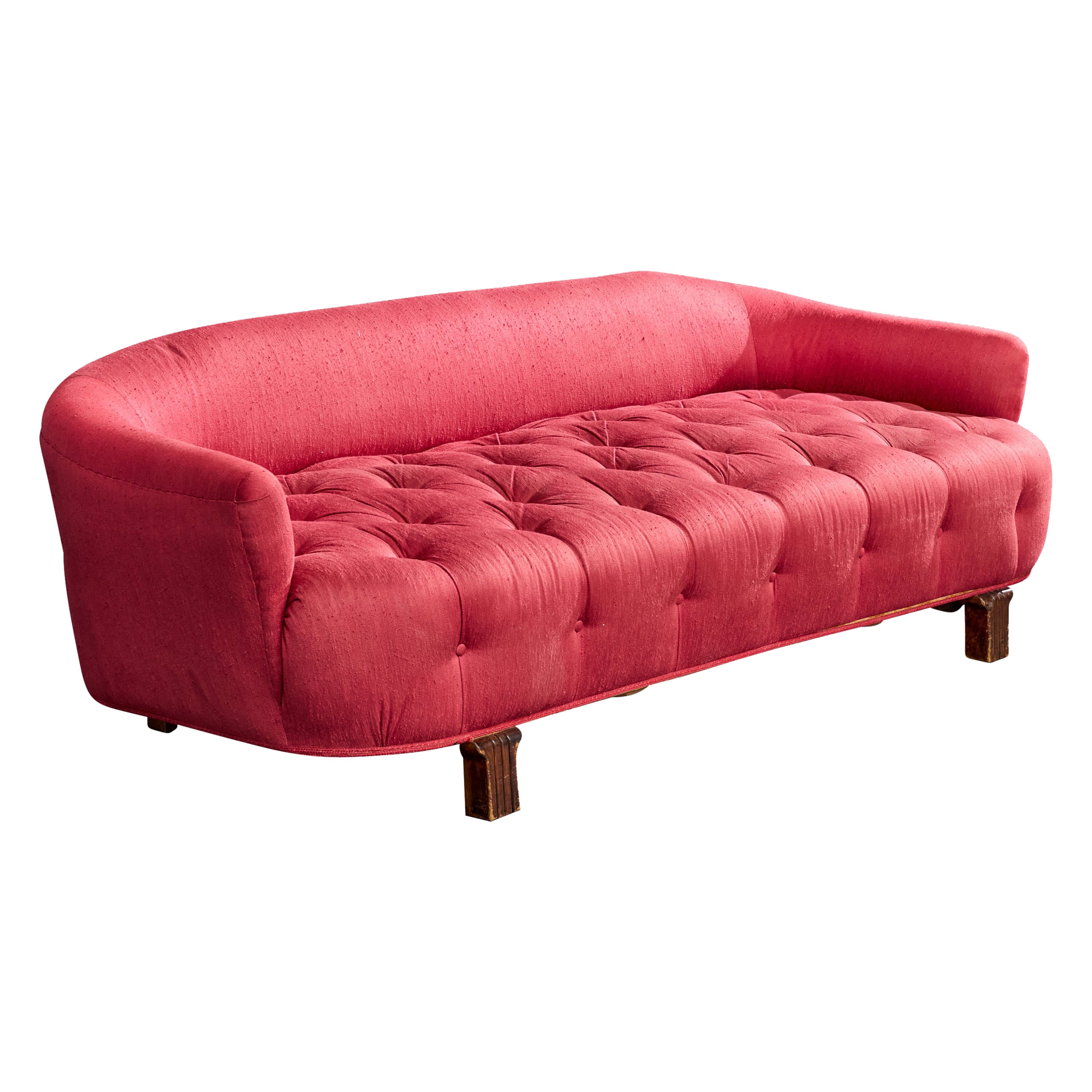 Swedish Designer, Sofa, Fabric, Wood, Sweden, 1930s