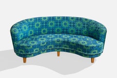 Swedish Designer, Sofa, Fabric, Wood, Sweden, 1940s