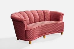 Swedish Designer, Sofa, Fabric, Wood, Sweden, 1940s