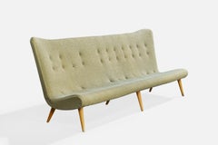 Swedish Designer, Sofa, Fabric, Wood, Sweden, 1940s