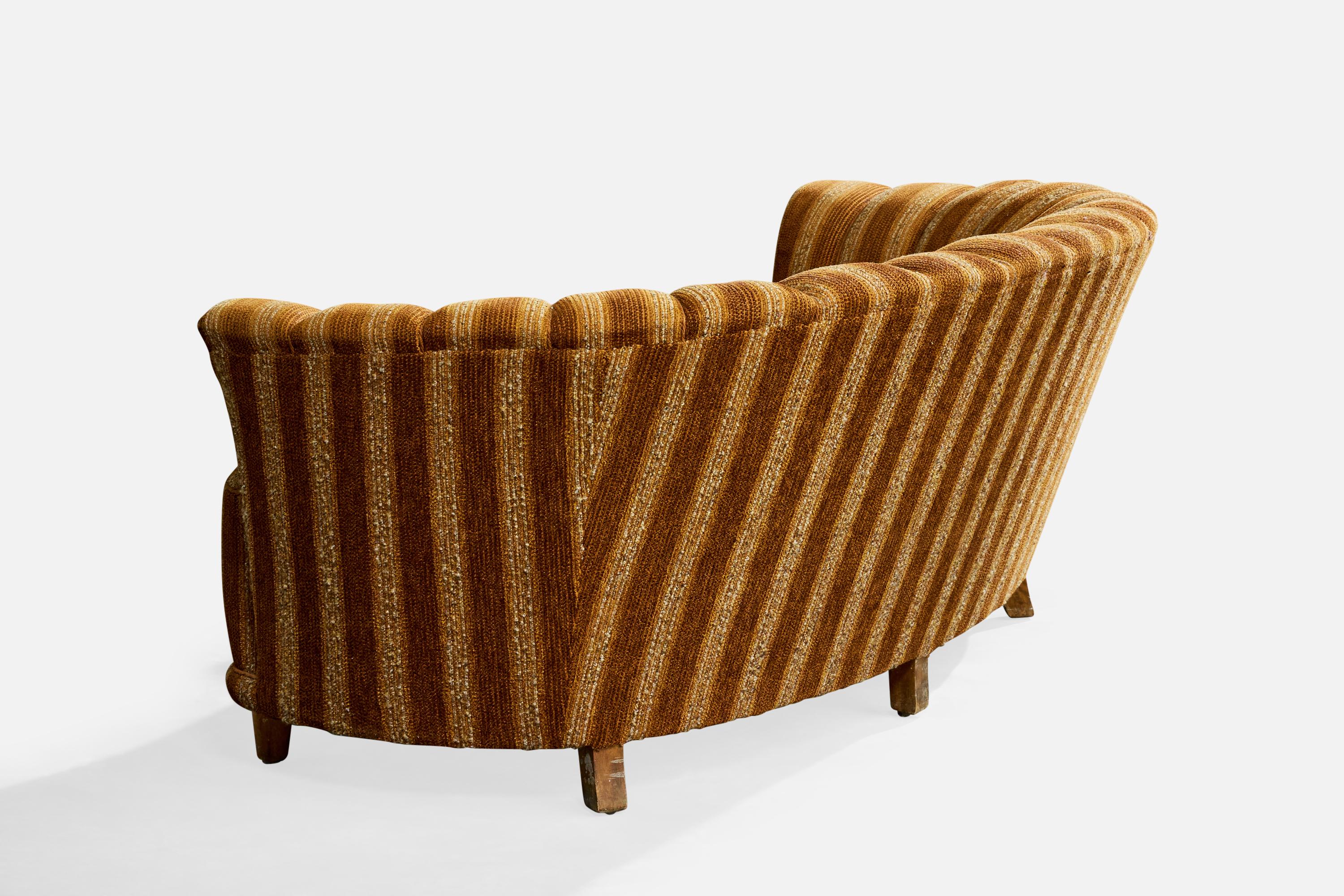 Diseñador sueco, Sofá, Tela, Madera, Suecia, Años 1940 Sueco en venta