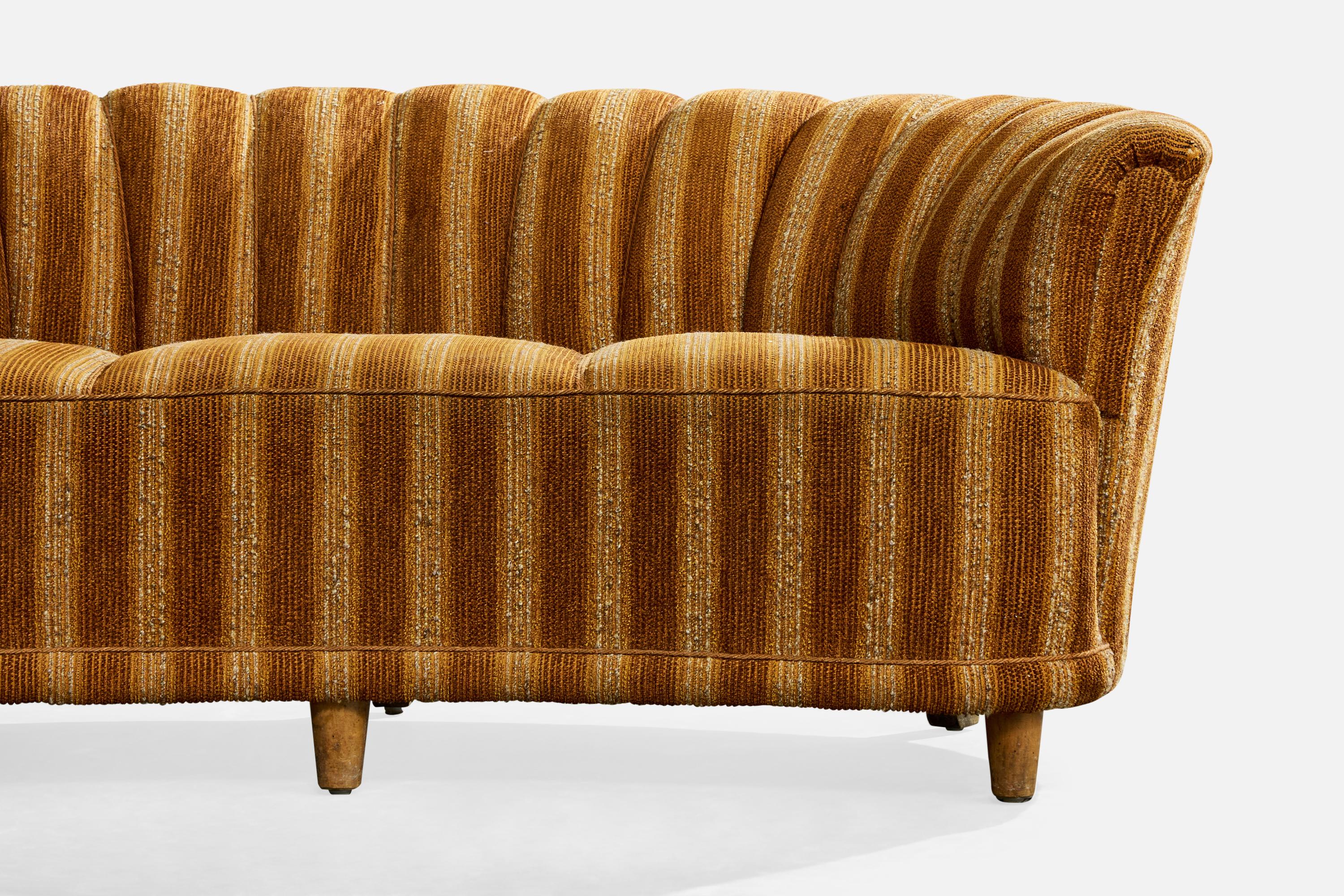 Diseñador sueco, Sofá, Tela, Madera, Suecia, Años 1940 en venta 2