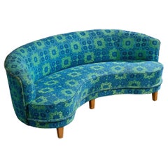 Swedish Designer, Sofa, Fabric, Wood, Sweden, 1940s