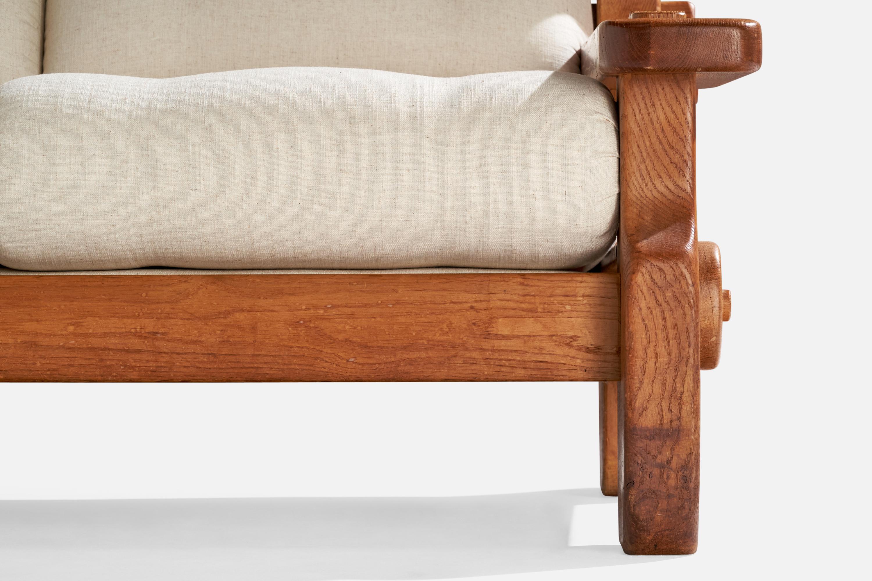 Swedish Designer, Sofa, Pine, Fabric, Sweden, 1970s For Sale 6