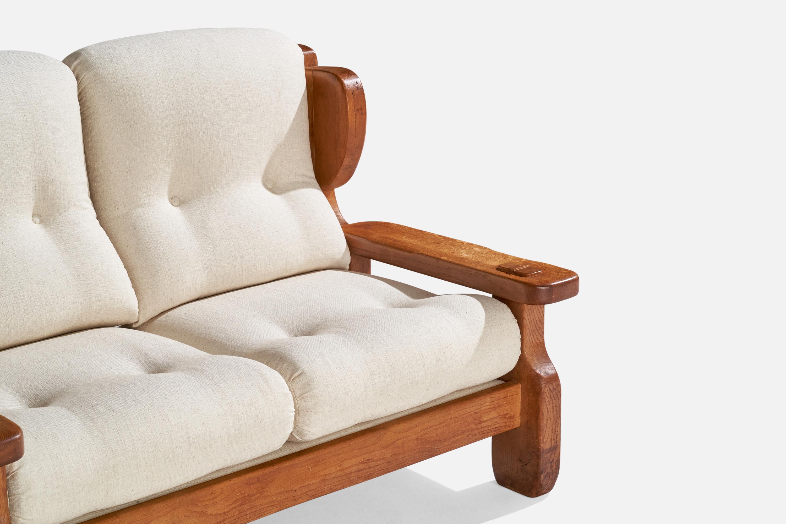 Swedish Designer, Sofa, Pine, Fabric, Sweden, 1970s For Sale 8