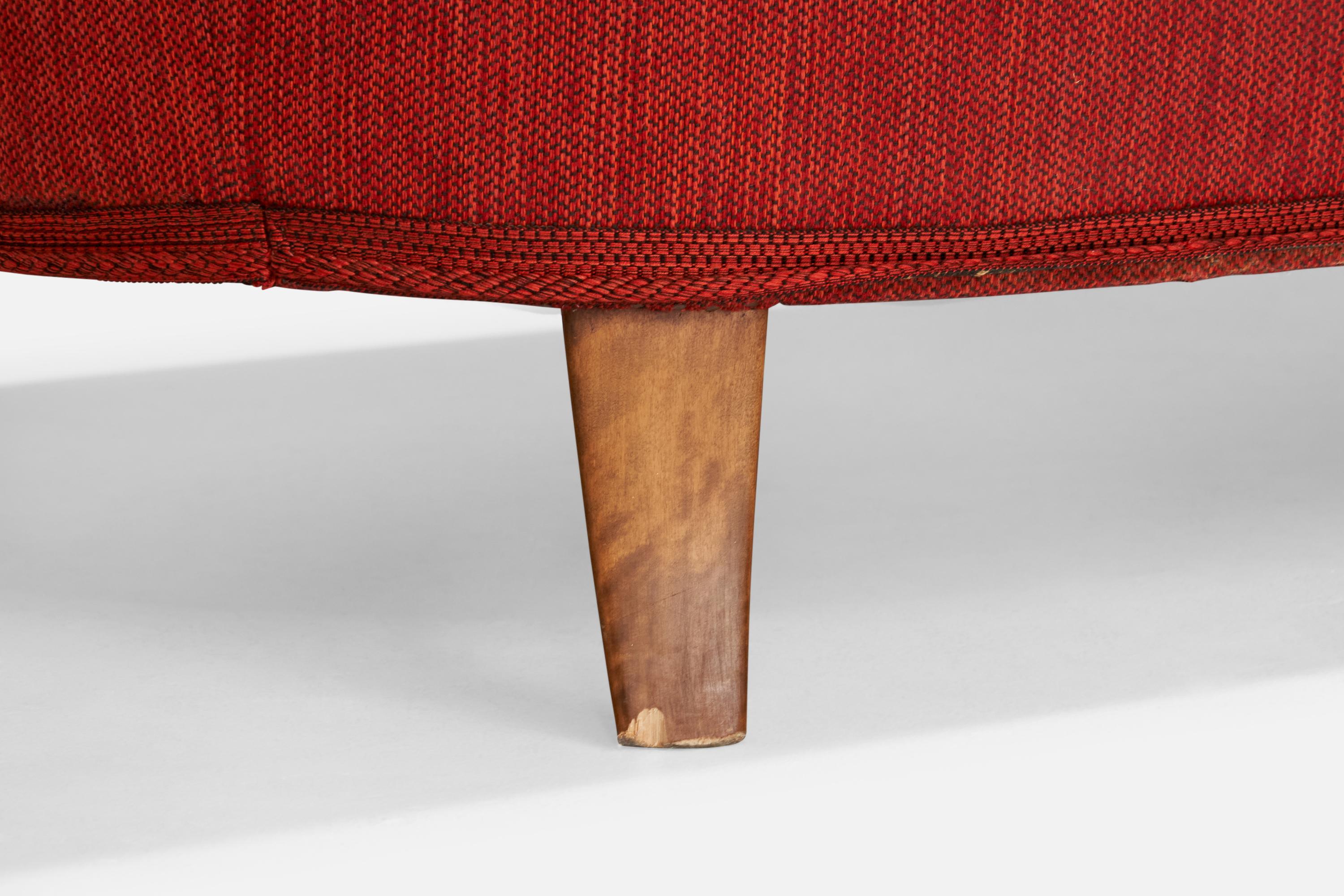 Designer suédois, canapé, bois, tissu, Suède, années 1940 en vente 3