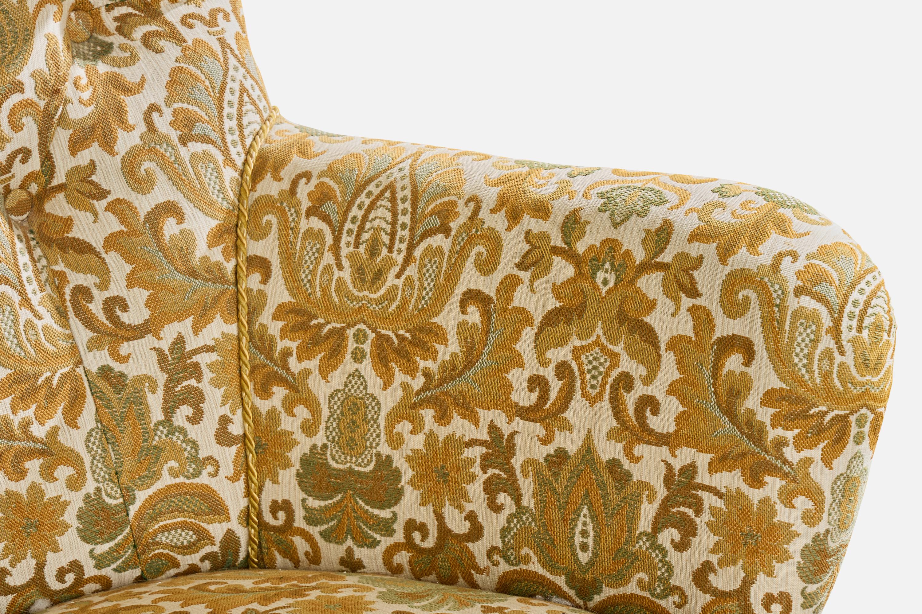 Swedish Designer, Sofa, Wood, Fabric, Sweden, 1940s en vente 3