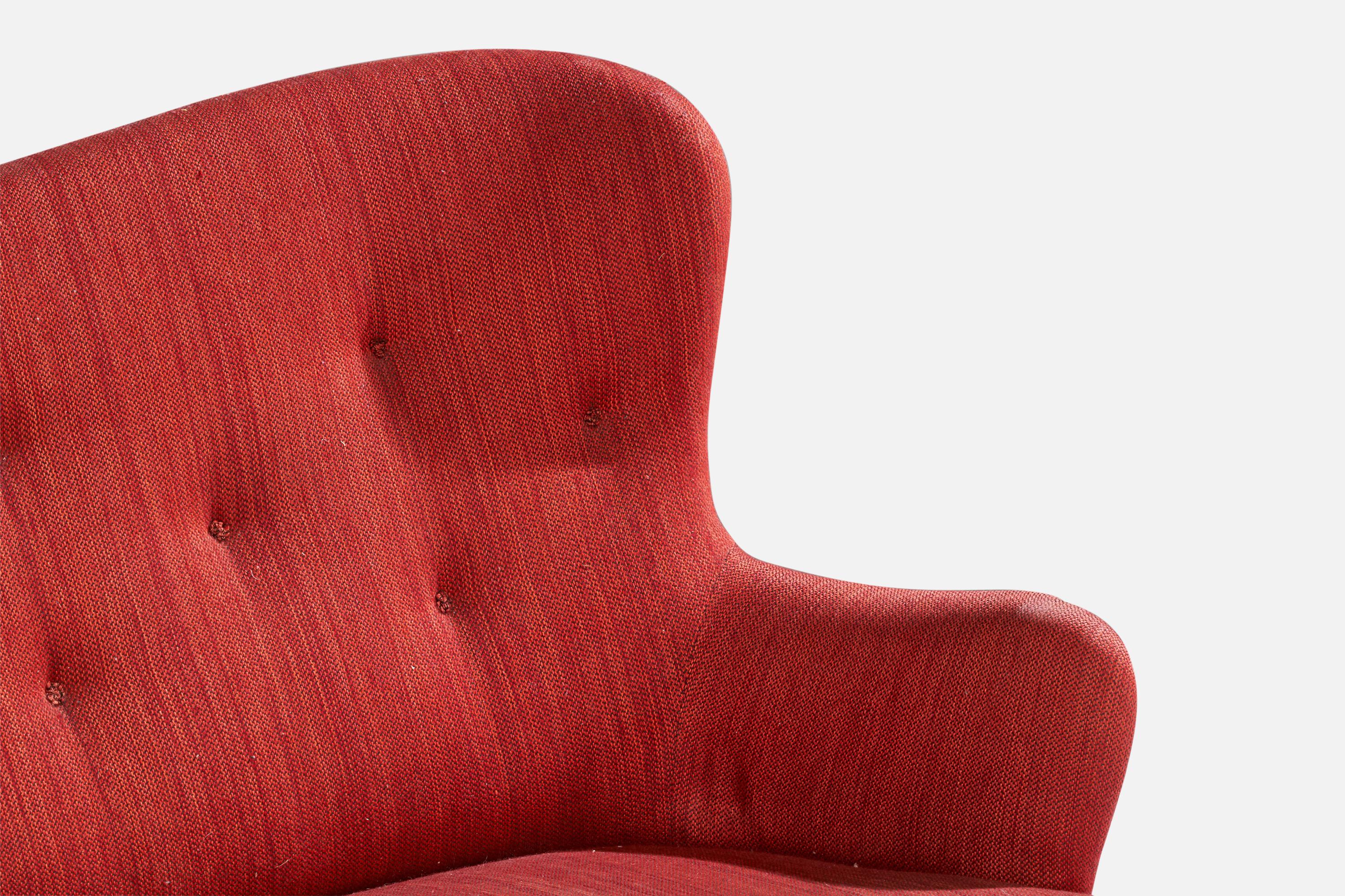 Designer suédois, canapé, bois, tissu, Suède, années 1940 en vente 6
