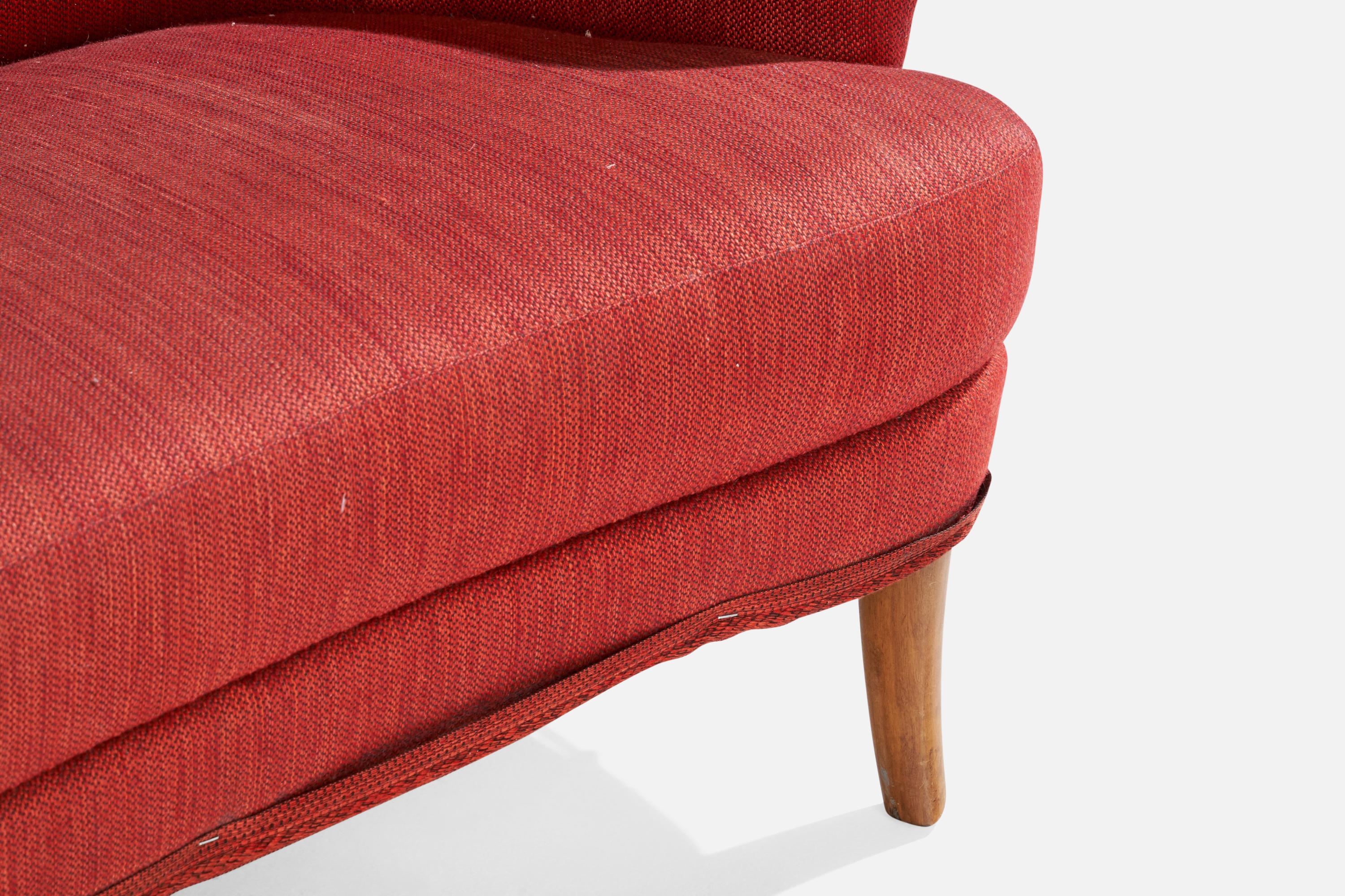 Designer suédois, canapé, bois, tissu, Suède, années 1940 en vente 7