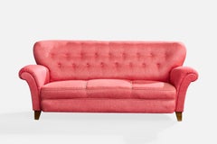 Designer suédois, canapé, bois, tissu, Suède, années 1940