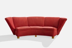 Swedish Designer, Sofa, Wood, Fabric, Sweden, 1940s