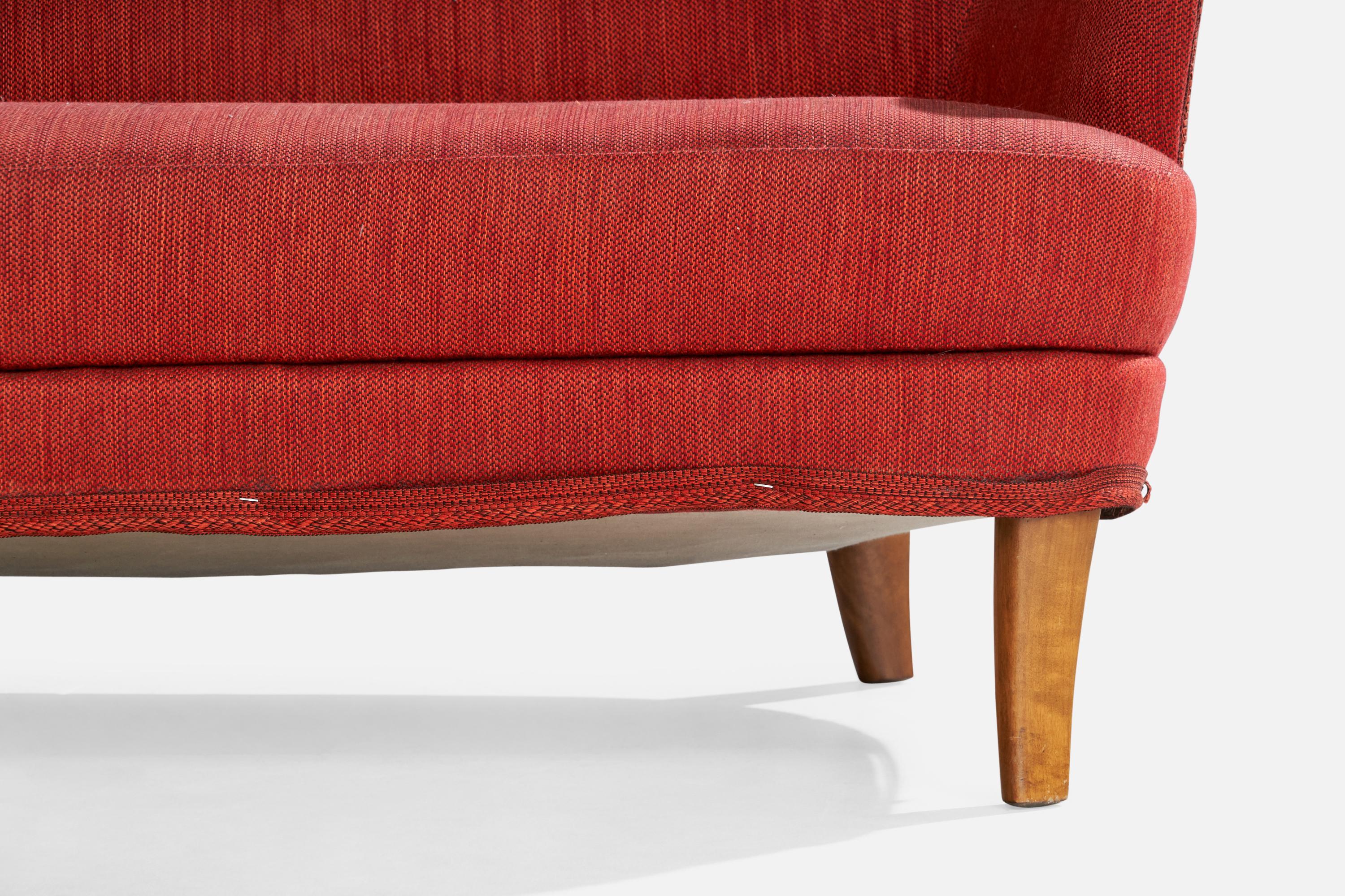 Tissu Designer suédois, canapé, bois, tissu, Suède, années 1940 en vente