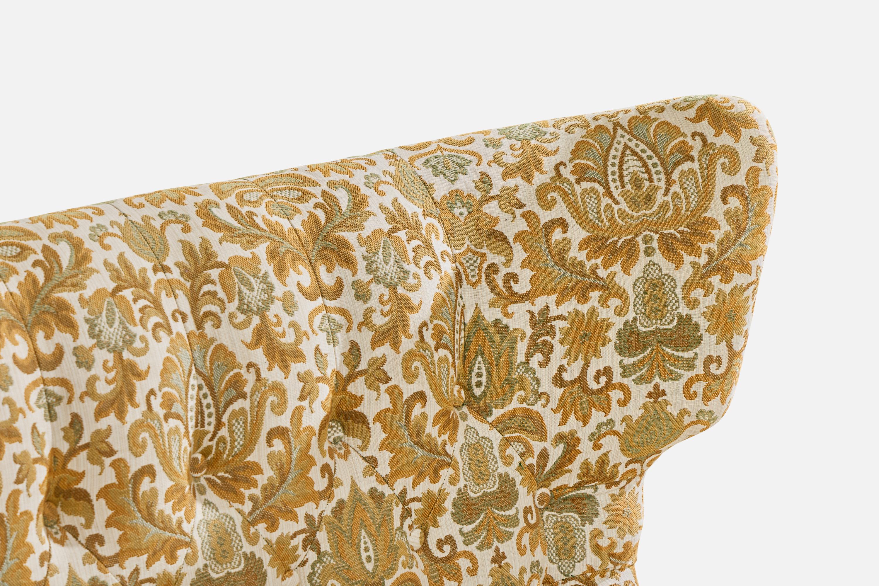 Swedish Designer, Sofa, Wood, Fabric, Sweden, 1940s en vente 1