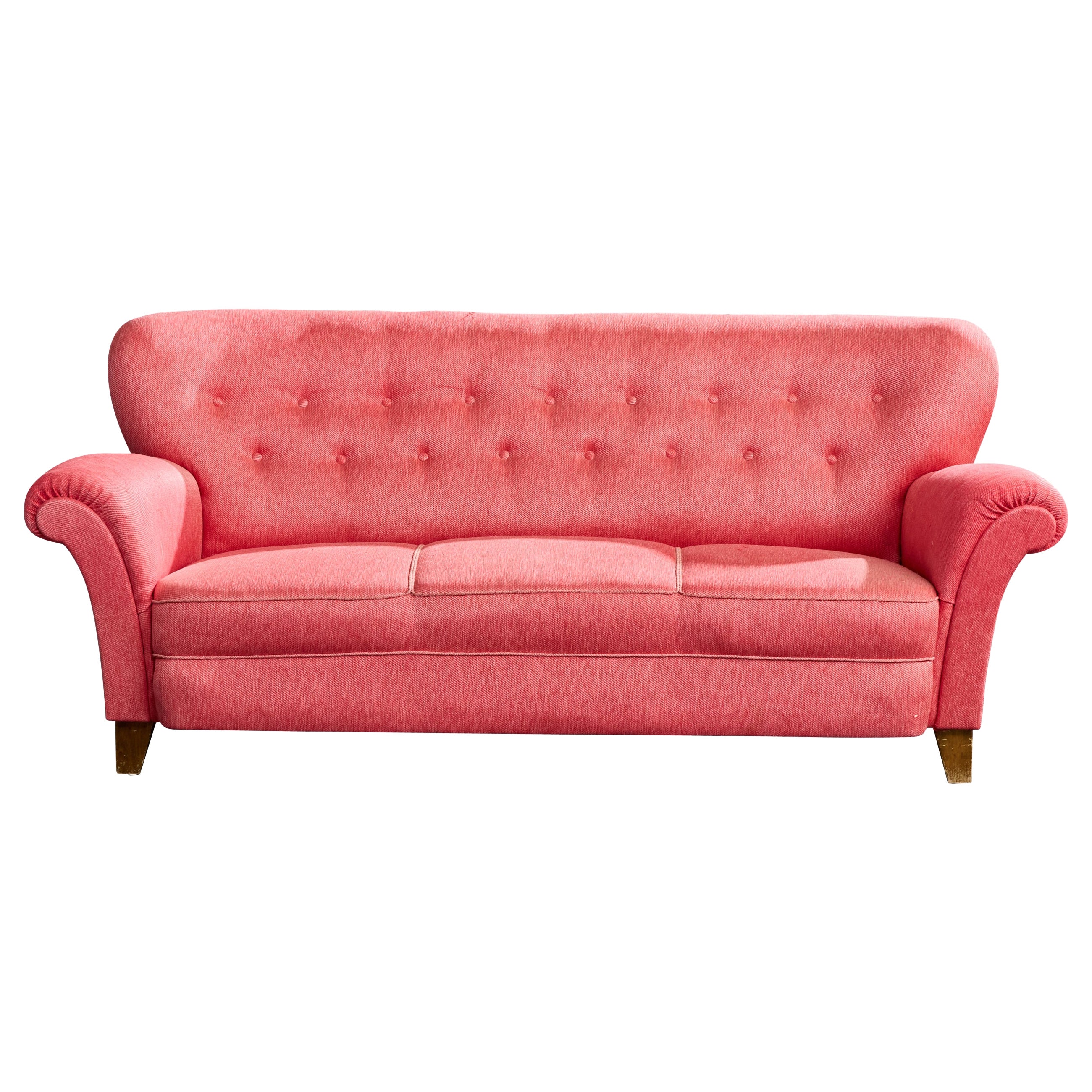 Swedish Designer, Sofa, Wood, Fabric, Sweden, 1940s