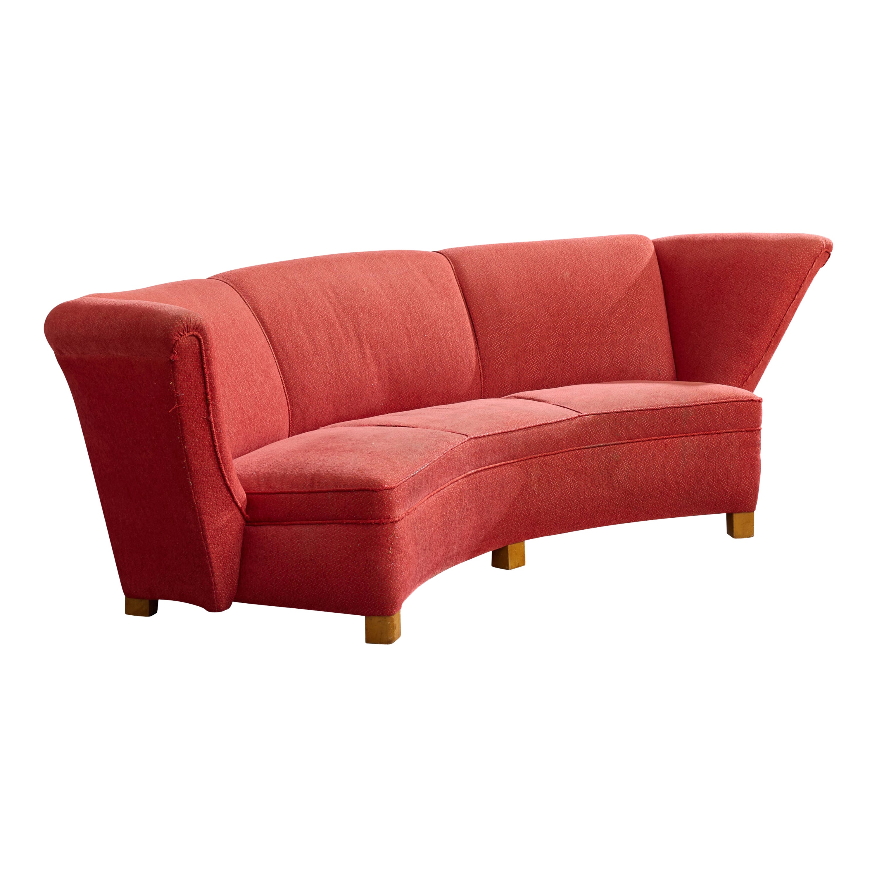 Schwedische Designerin, Sofa, Holz, Stoff, Schweden, 1940er Jahre